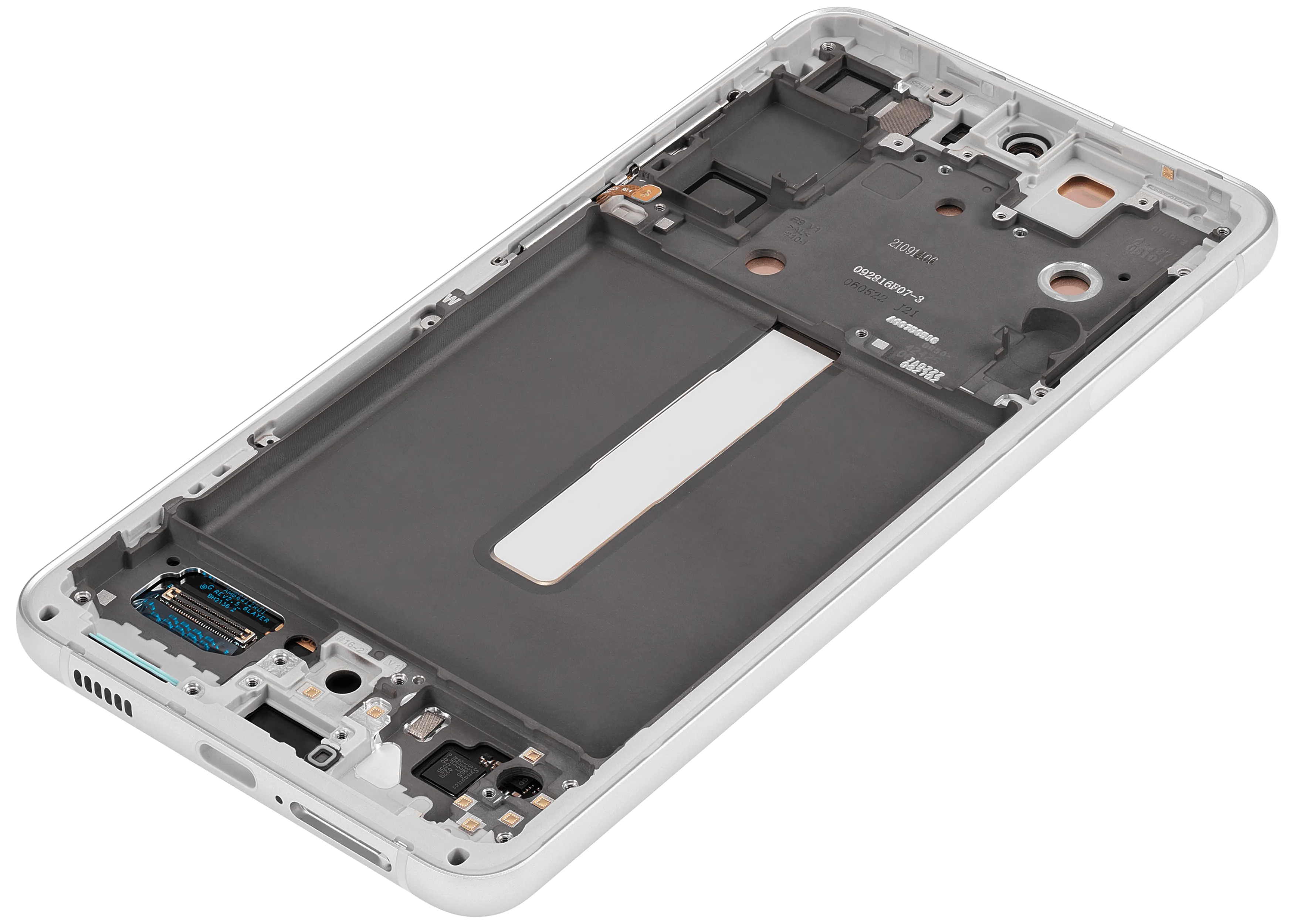 OLED-Display mit Rahmen für Samsung Galaxy S21 FE 5G (US & Internationale Version) (Aftermarket Plus) (120Hz) (Weiß)