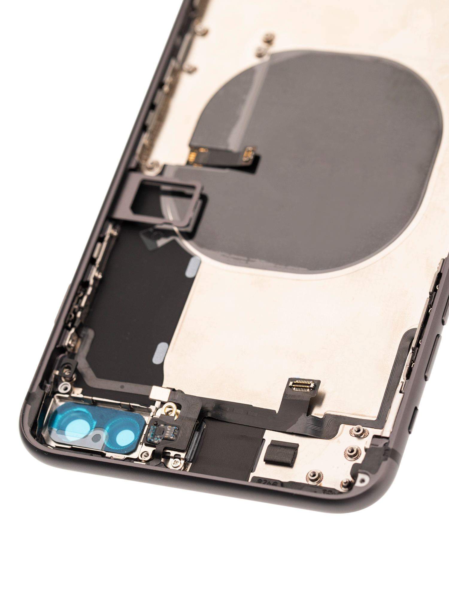 Backcover/Rahmen mit Small Components Pre-Installed für iPhone 8 Plus (gebrauchter OEM-Ausbau, Qualität A) (Space Grau)