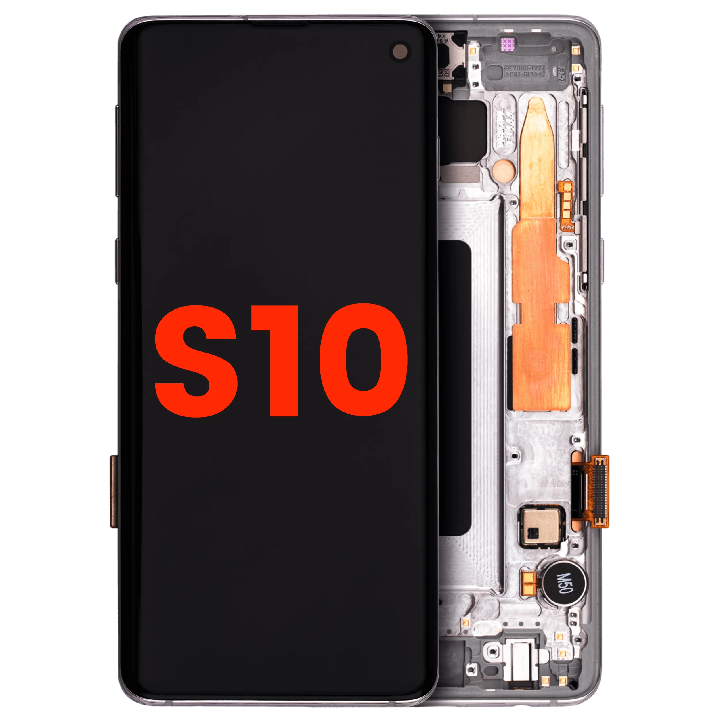OLED-Display mit Rahmen für Samsung Galaxy S10 (Aftermarket Plus) (Prism White)