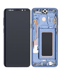 OLED-Display mit Rahmen für Samsung Galaxy S9 Plus (gebrauchter OEM-Ausbau, Qualität B/C) (Coral Blau)