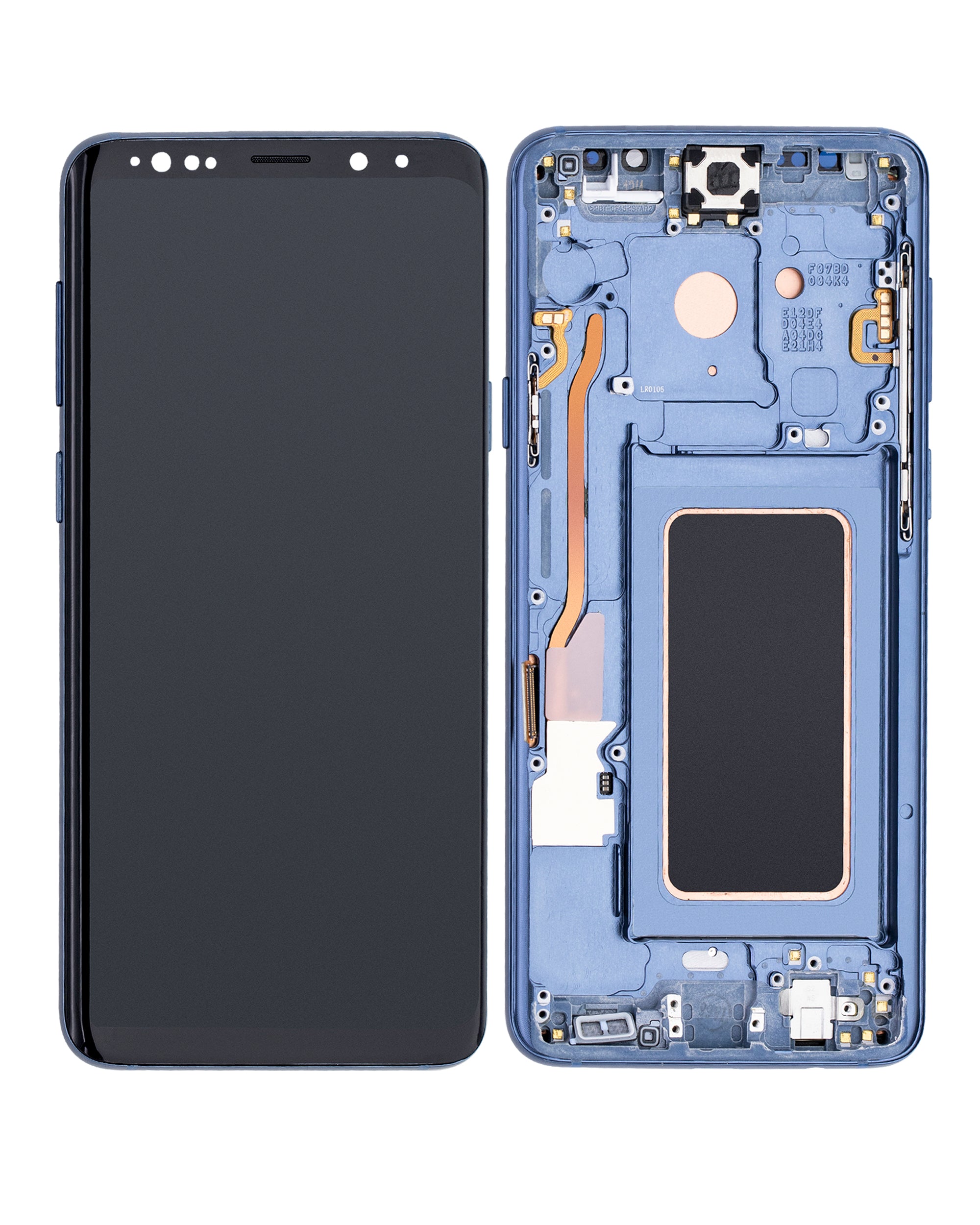OLED-Display mit Rahmen für Samsung Galaxy S9 Plus (gebrauchter OEM-Ausbau, Qualität B/C) (Coral Blau)