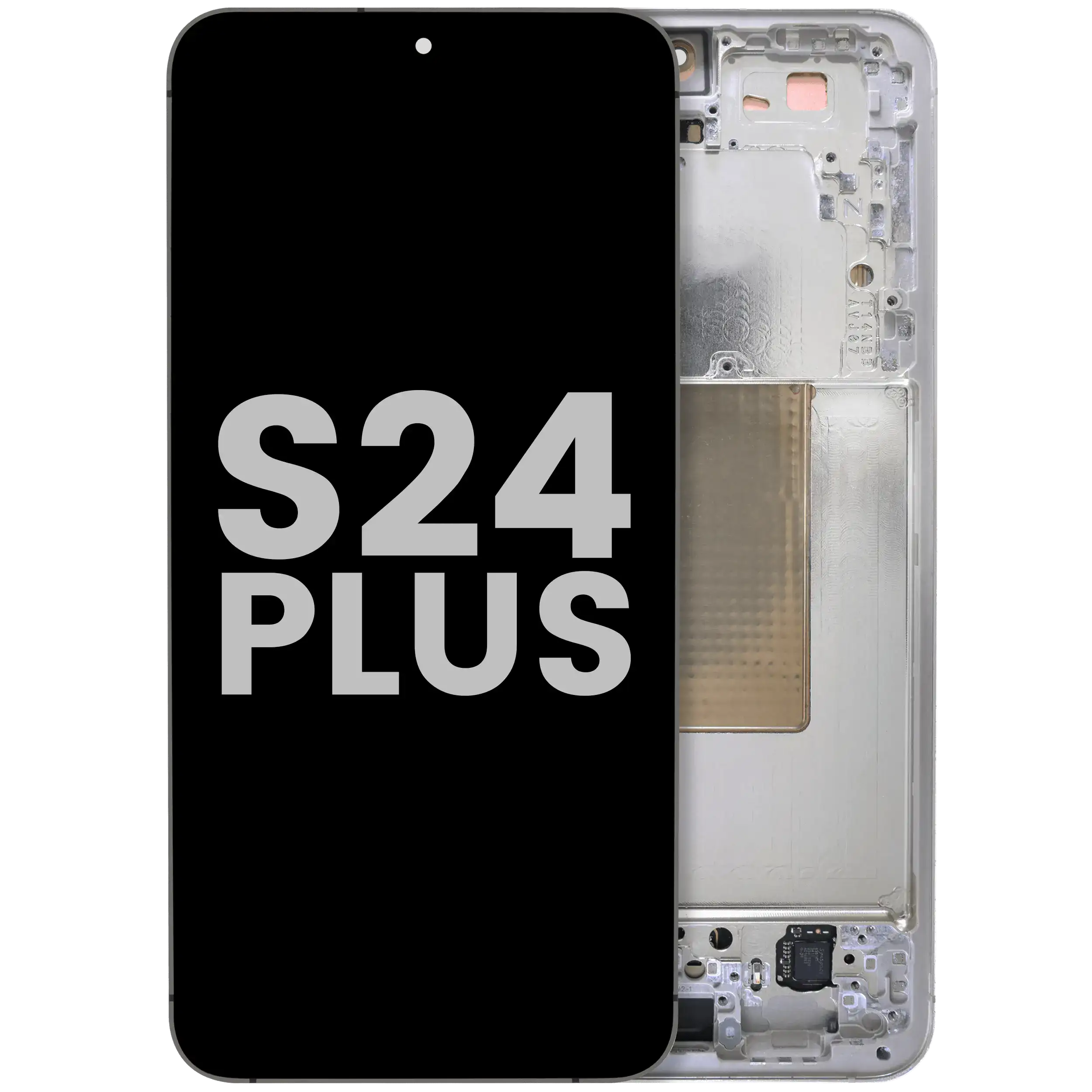 OLED-Display mit Rahmen für Samsung Galaxy S24 Plus (gebrauchter OEM-Ausbau, Qualität B) (Amber Yellow)