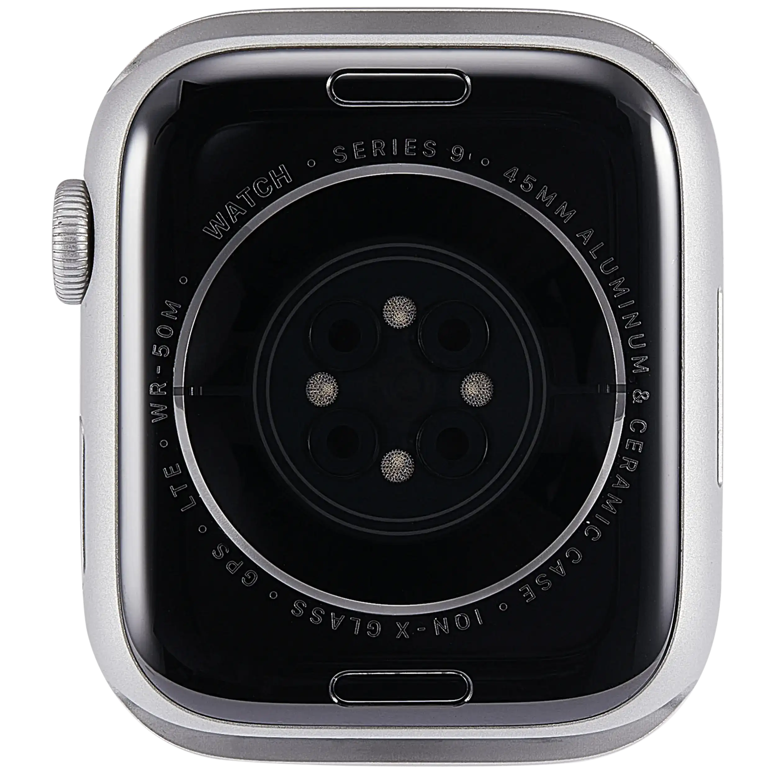 Backcover/Rahmen Compatible für Watch Series 9 (45MM) (gebrauchter OEM-Ausbau, Qualität A) (Cellular Version) (Aluminum / Silver)
