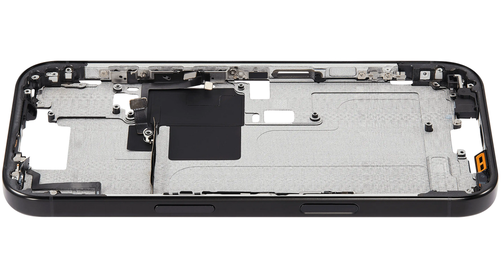 Midframe/Rahmen mit Power And Volume Button für iPhone 16 Pro (EU / Global Version) (Aftermarket Plus) (Schwarz Titanium)