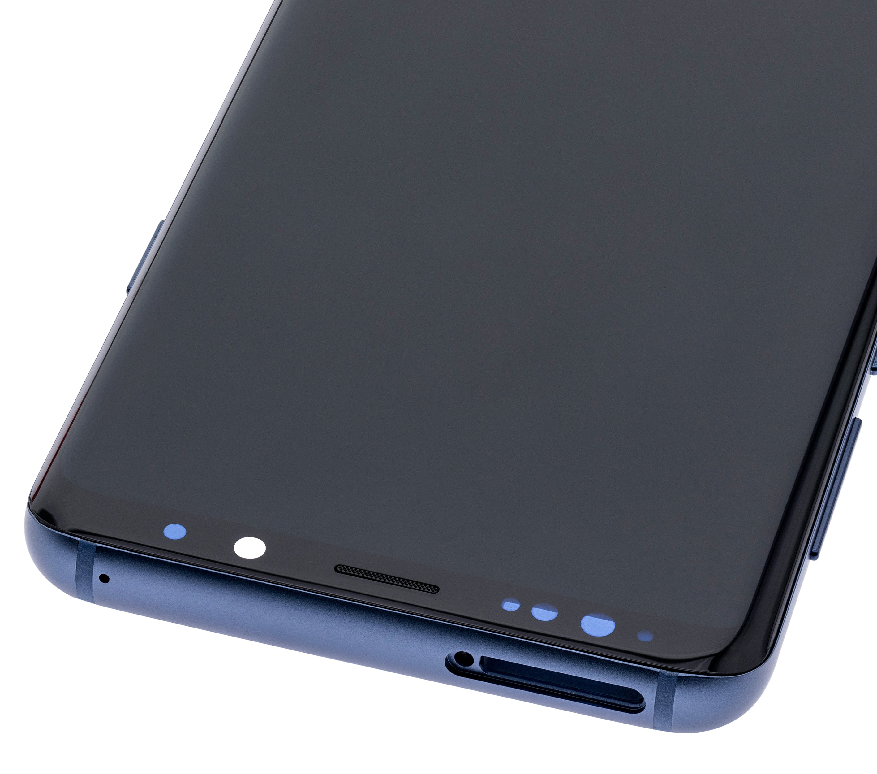 OLED-Display mit Rahmen für Samsung Galaxy S9 Plus (gebrauchter OEM-Ausbau, Qualität B/C) (Coral Blau)
