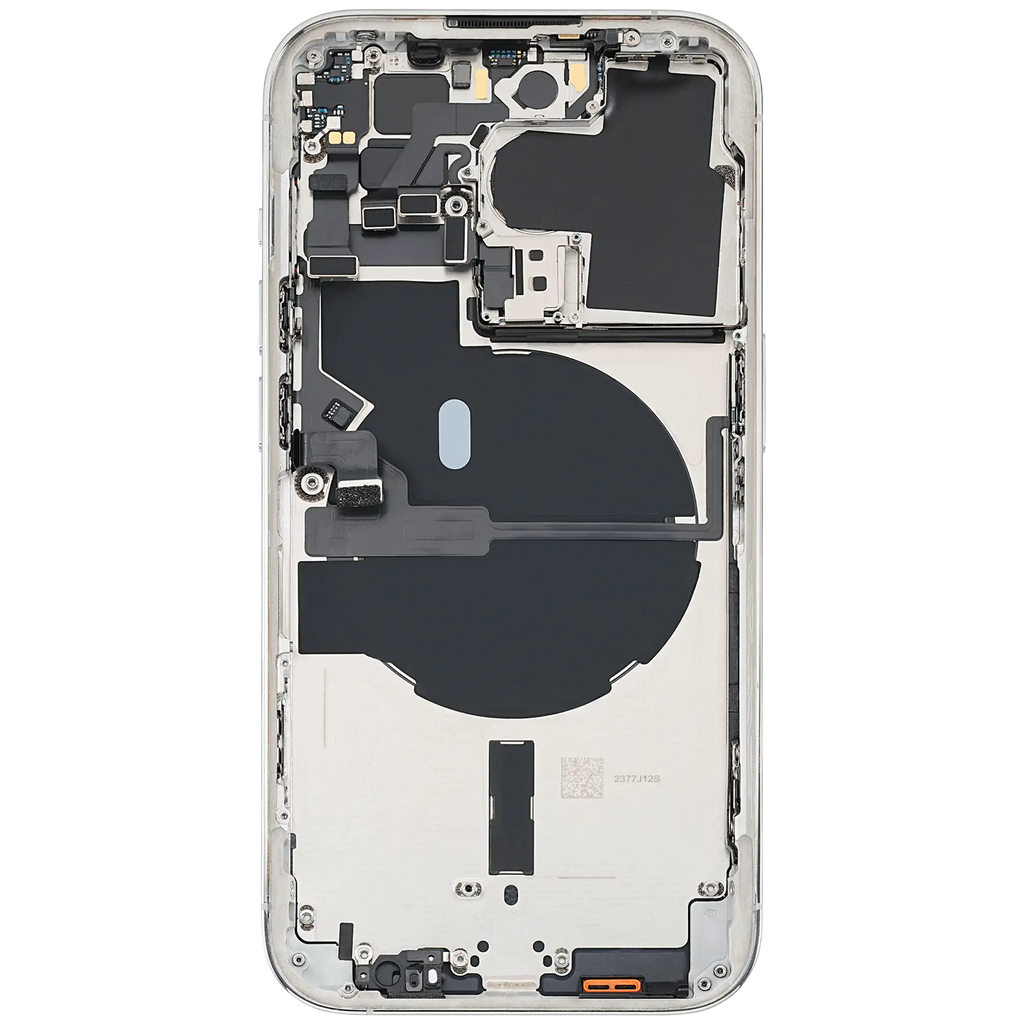 Backcover/Rahmen mit Small Parts für iPhone 14 Pro (EU / Global Version) (gebrauchter OEM-Ausbau, Qualität B) (Silber)