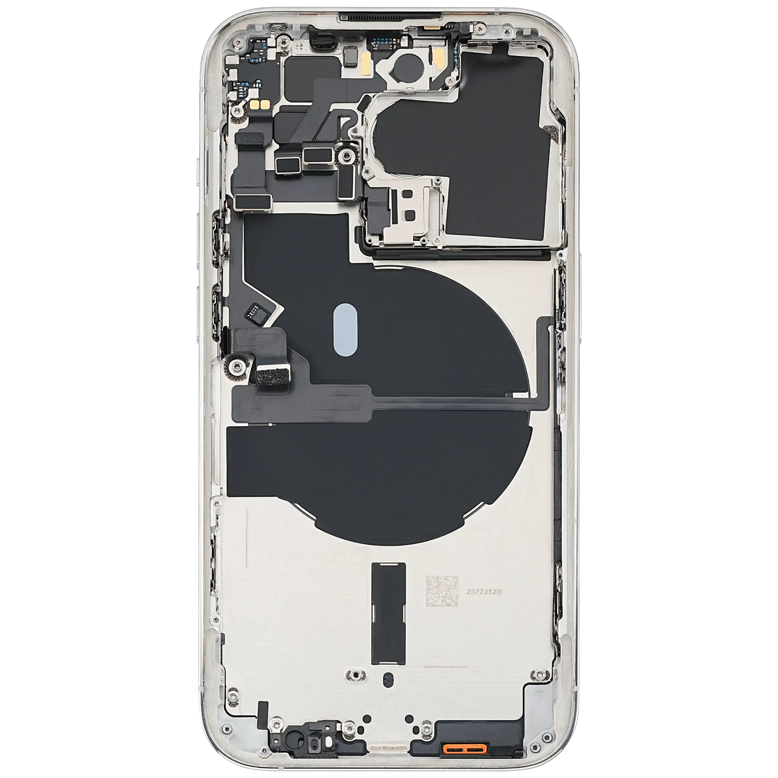 Backcover/Rahmen mit Small Parts für iPhone 14 Pro (EU / Global Version) (gebrauchter OEM-Ausbau, Qualität B) (Silber)