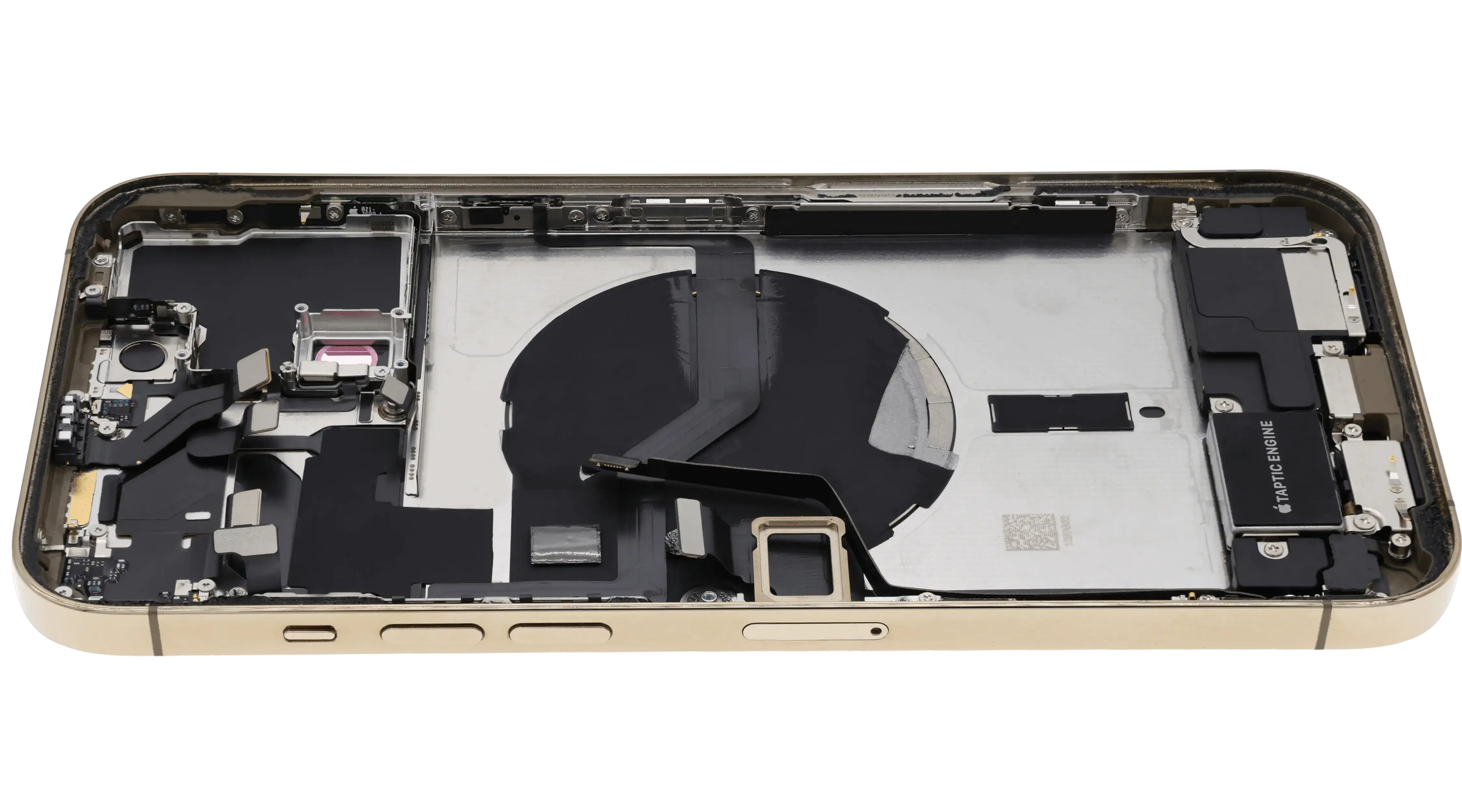 Backcover/Rahmen mit Ladebuchse Flex & Small Parts für iPhone 12 Pro Max (US-Version) (gebrauchter OEM-Ausbau, Qualität A) (Gold)