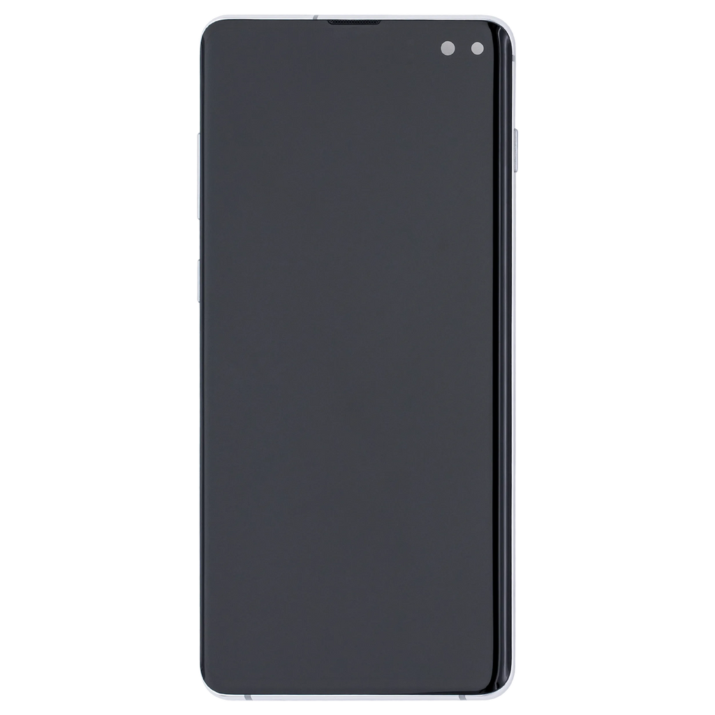 OLED-Display mit Rahmen für Samsung Galaxy S10 Plus (Aftermarket Plus) (Prism White)