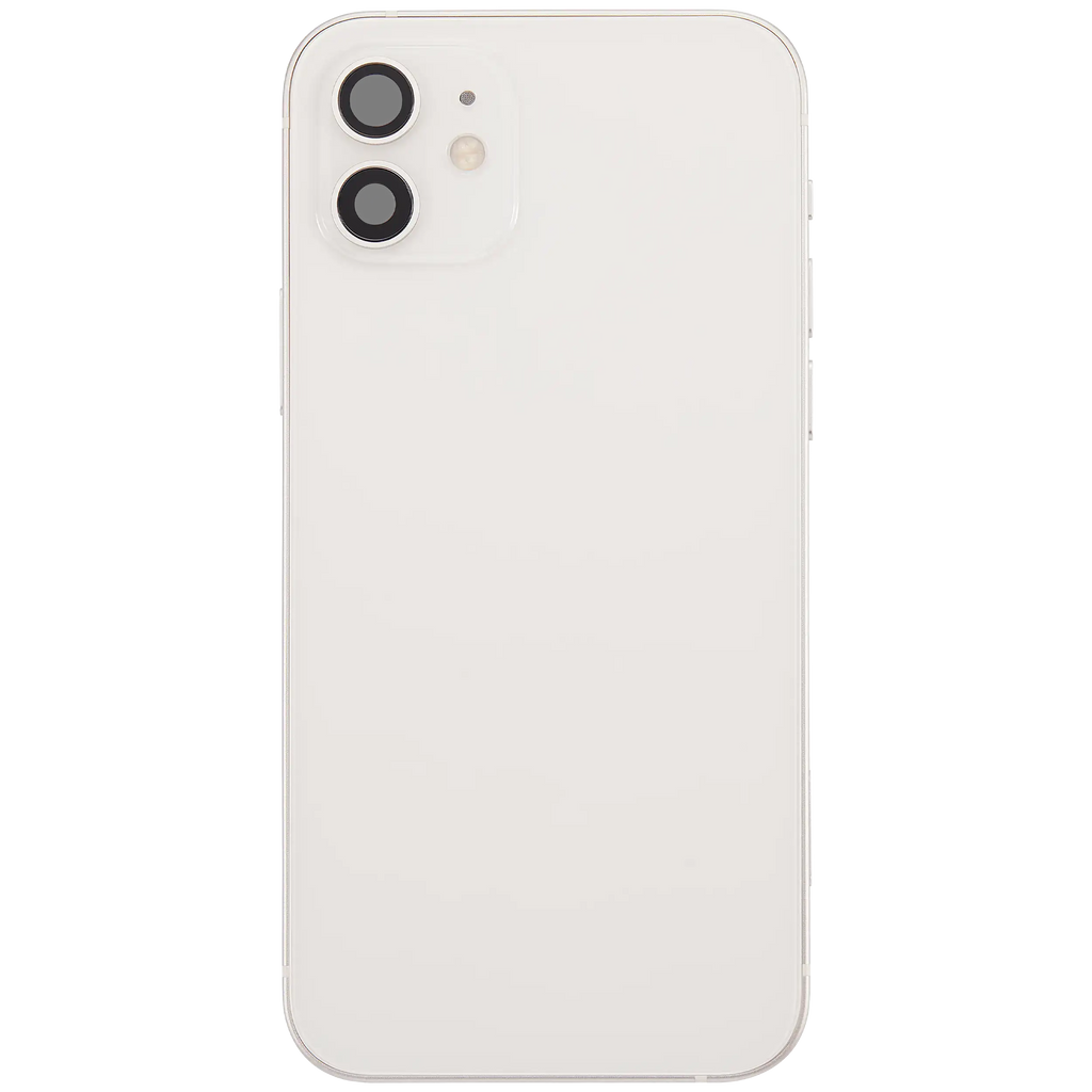 Backcover/Rahmen mit Ladebuchse Flex & Small Parts für iPhone 12 (EU / Global Version) (gebrauchter OEM-Ausbau, Qualität A) (Weiß)
