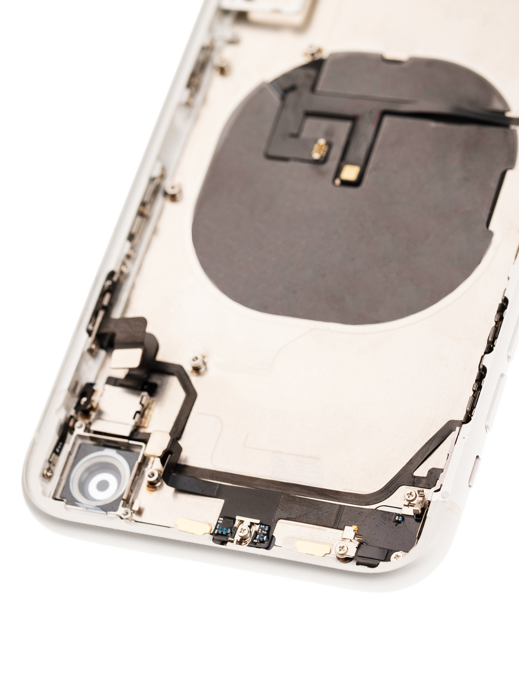 Backcover/Rahmen mit Small Components Pre-Installed für iPhone XR (gebrauchter OEM-Ausbau, Qualität A) (Weiß)