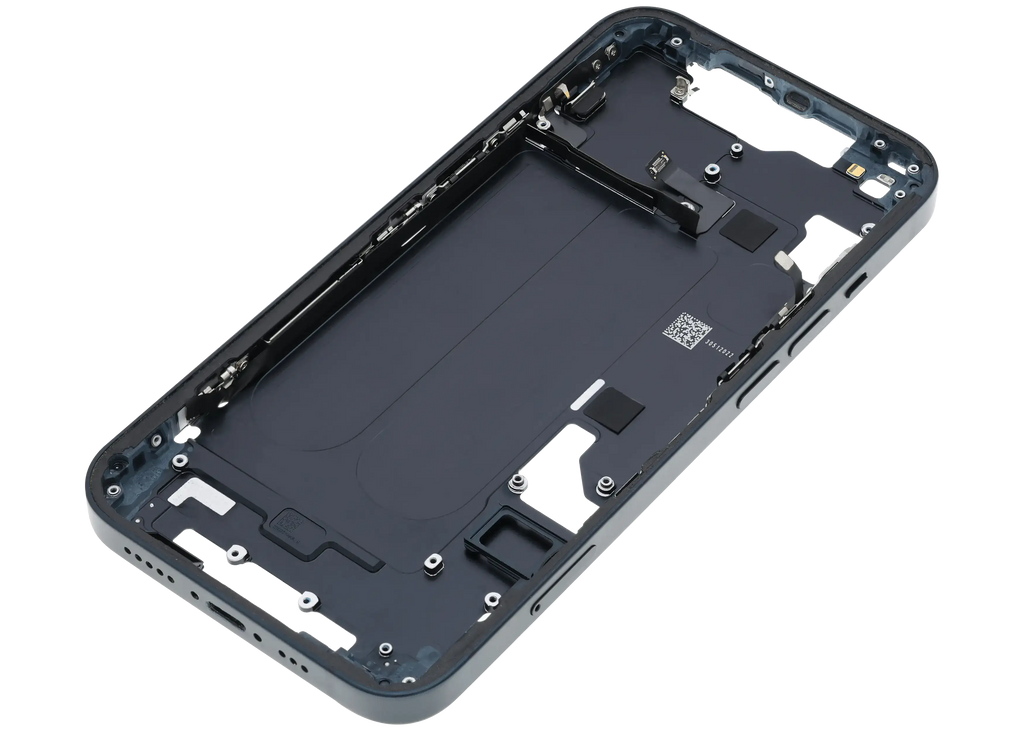 Midframe/Rahmen mit Small Parts für iPhone 14 (EU / Global Version) (gebrauchter OEM-Ausbau, Qualität C) (Midnight)