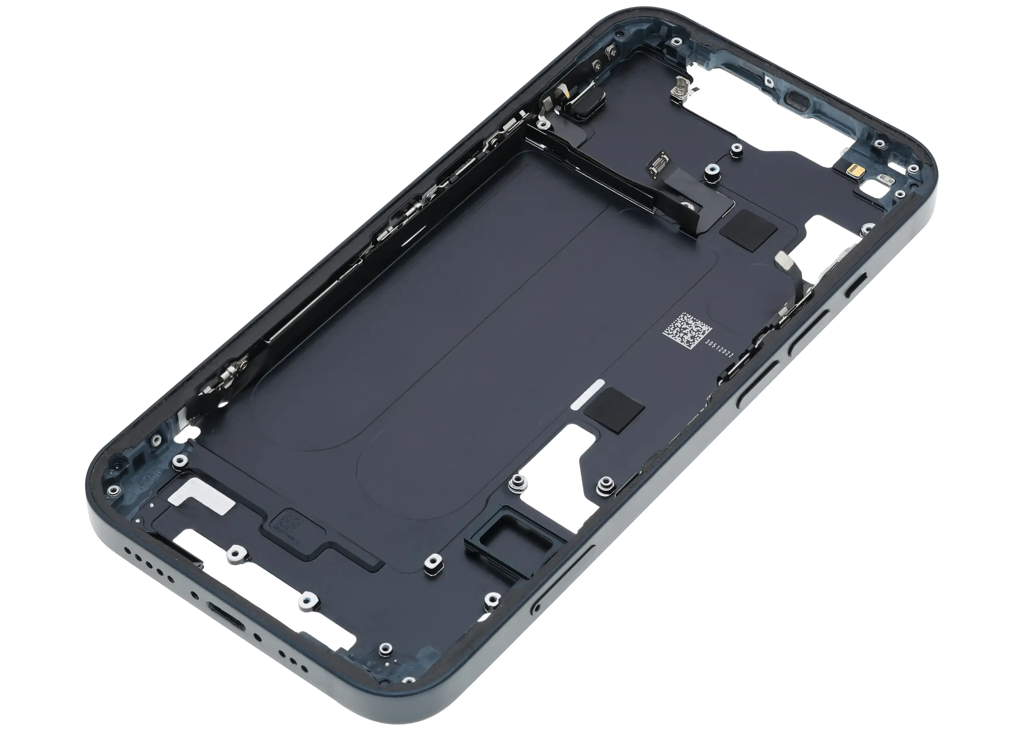 Midframe/Rahmen mit Small Parts für iPhone 14 (EU / Global Version) (gebrauchter OEM-Ausbau, Qualität C) (Midnight)