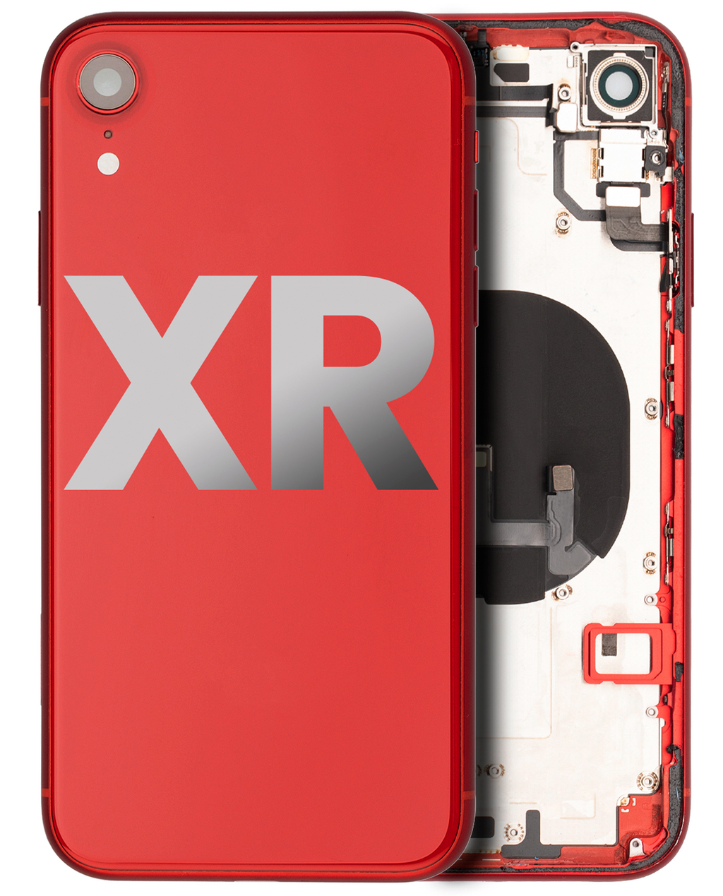 Backcover/Rahmen mit Small Components Pre-Installed für iPhone XR (gebrauchter OEM-Ausbau, Qualität B) (Rot)