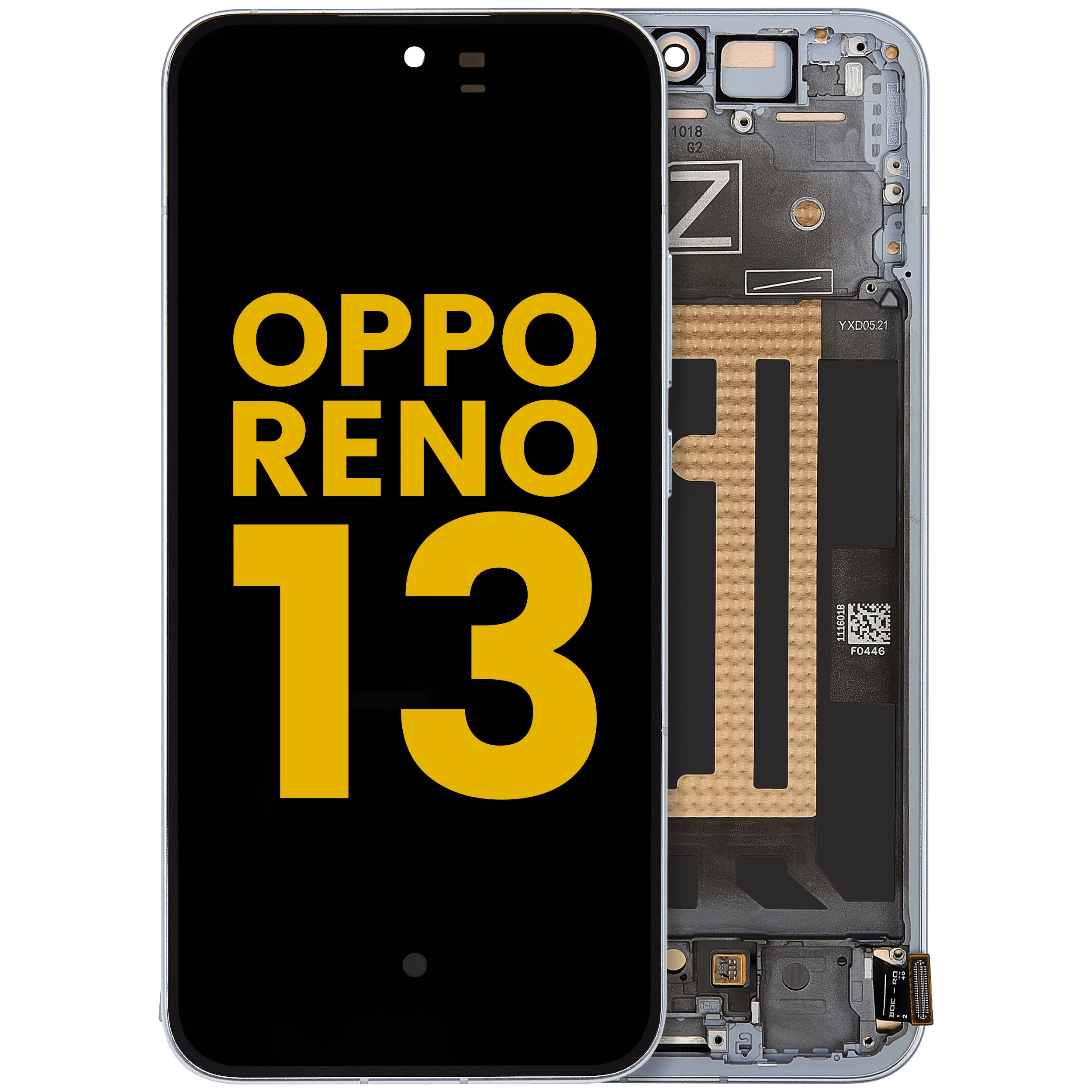 OLED-Display mit Rahmen für OPPO Reno 13 (Refurbished) (Blau)