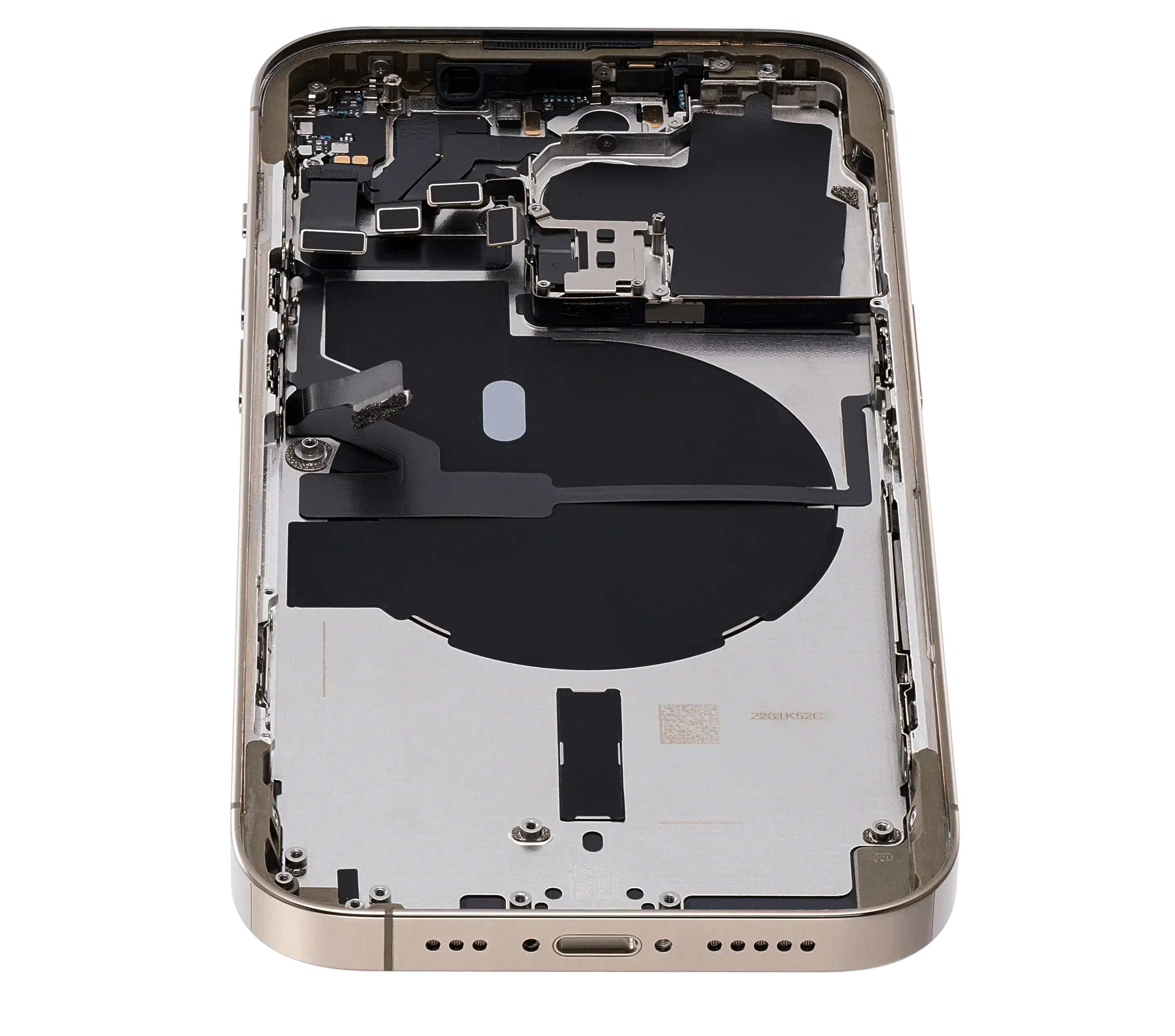 Backcover/Rahmen mit Small Parts für iPhone 14 Pro (EU / Global Version) (gebrauchter OEM-Ausbau, Qualität C) (Gold)