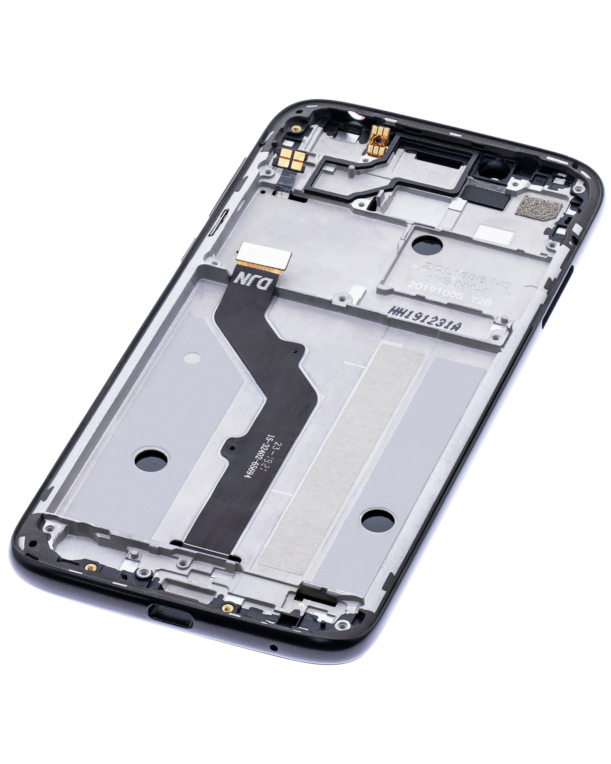 LCD-Display mit Rahmen für Motorola Moto G7 Play (XT1952 / 2019) / T-Mobile Revvlry (Refurbished) (Starry Black)