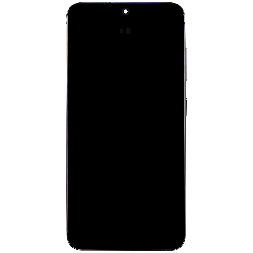OLED-Display mit Rahmen für Samsung Galaxy S24 5G (US & Internationale Version) (gebrauchter OEM-Ausbau, Qualität A) (Onyx Black)