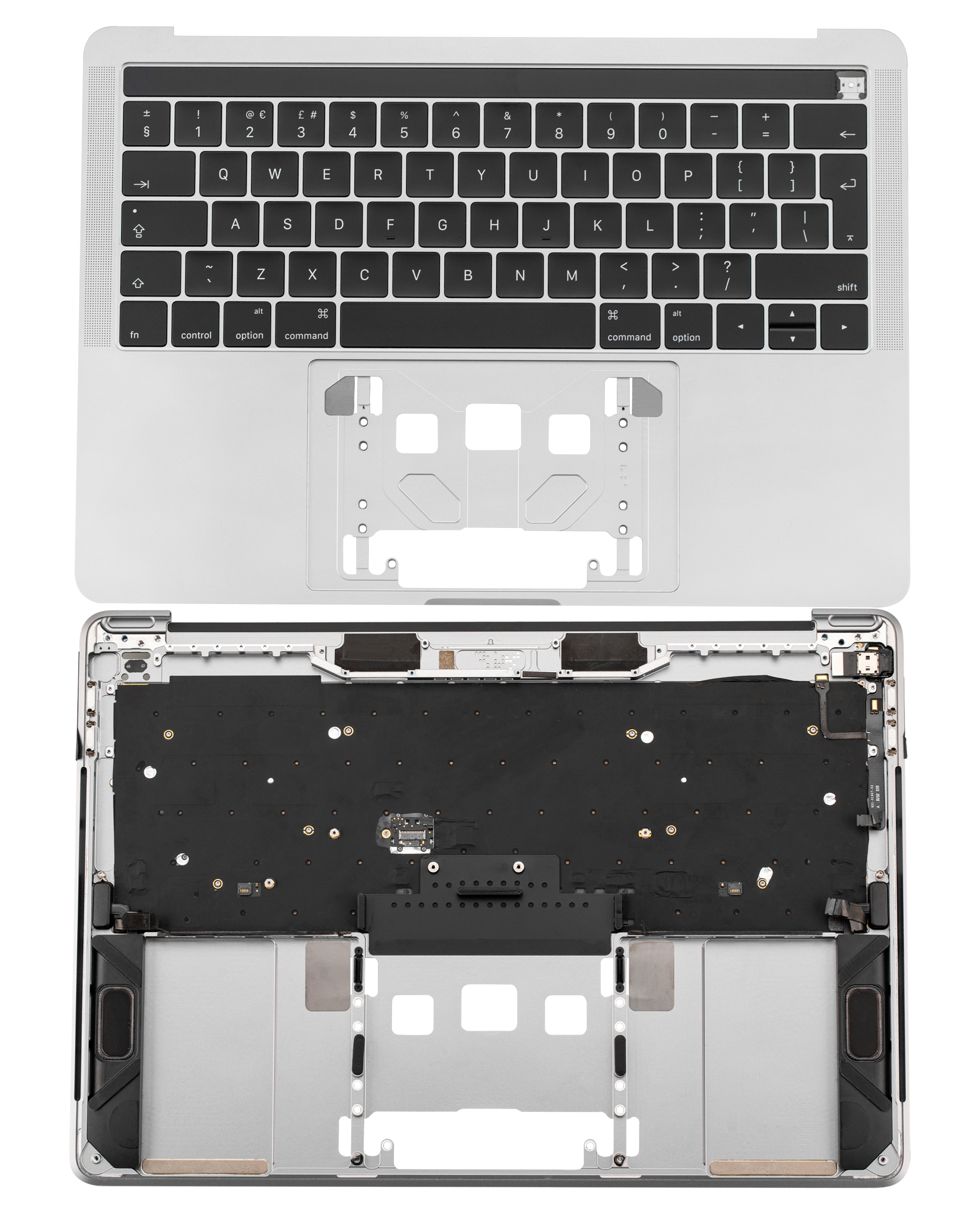Top Case mit Keyboard (ISO UK) für MacBook Pro 13" A1989 (2018-2019) (gebrauchter OEM-Ausbau, Qualität A) (Space Grau)