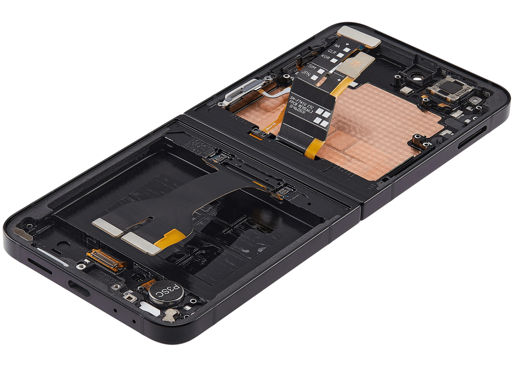 Inner OLED-Display mit Rahmen Compatible für Samsung Galaxy Z Flip 7 FE 5G (F761) (US & International) (Refurbished) (Schwarz)