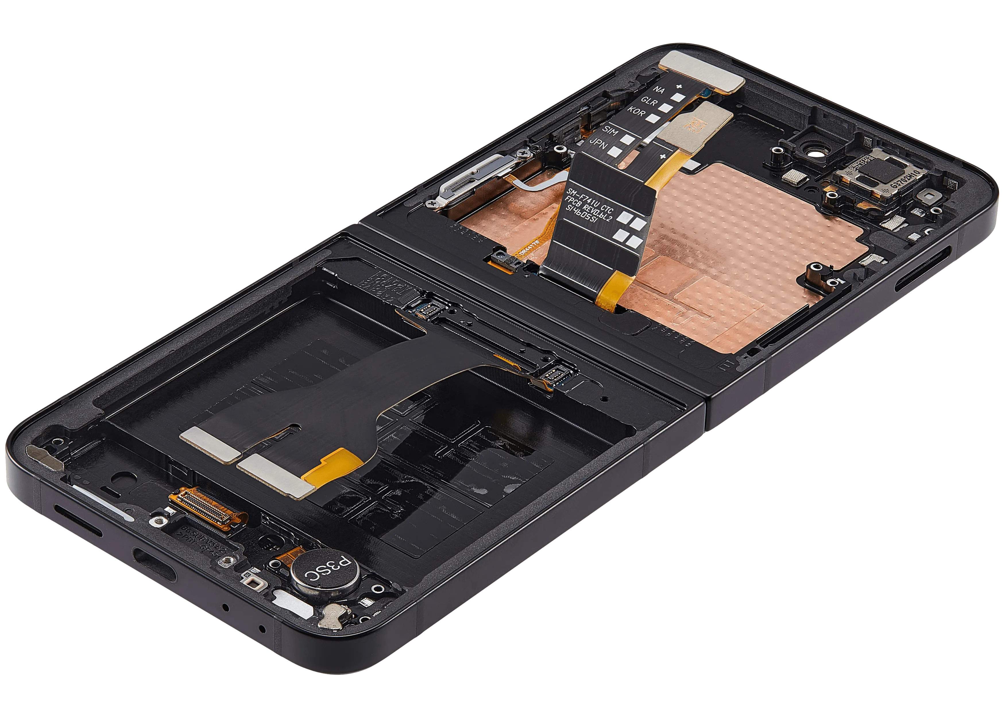 Inner OLED-Display mit Rahmen Compatible für Samsung Galaxy Z Flip 7 FE 5G (F761) (US & International) (Refurbished) (Schwarz)