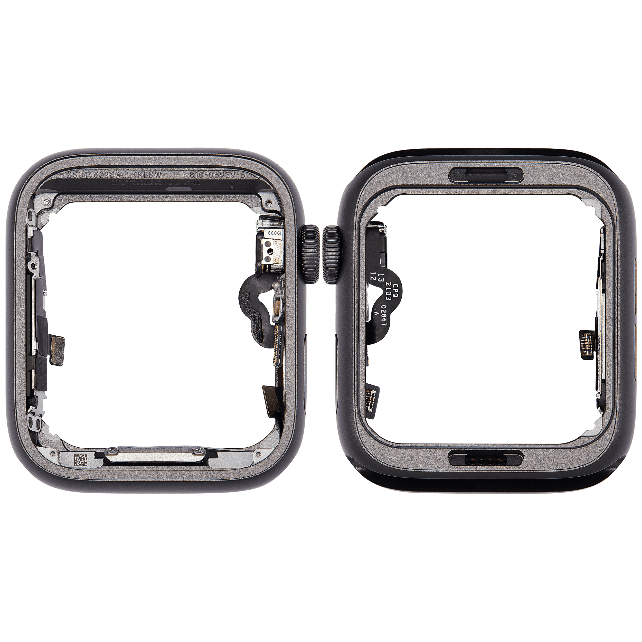 Aluminum Case Midframe/Rahmen(mit Crown and Crown Cable) für Watch Series SE (1st Gen) (44MM) (GPS Version) (Space Schwarz)