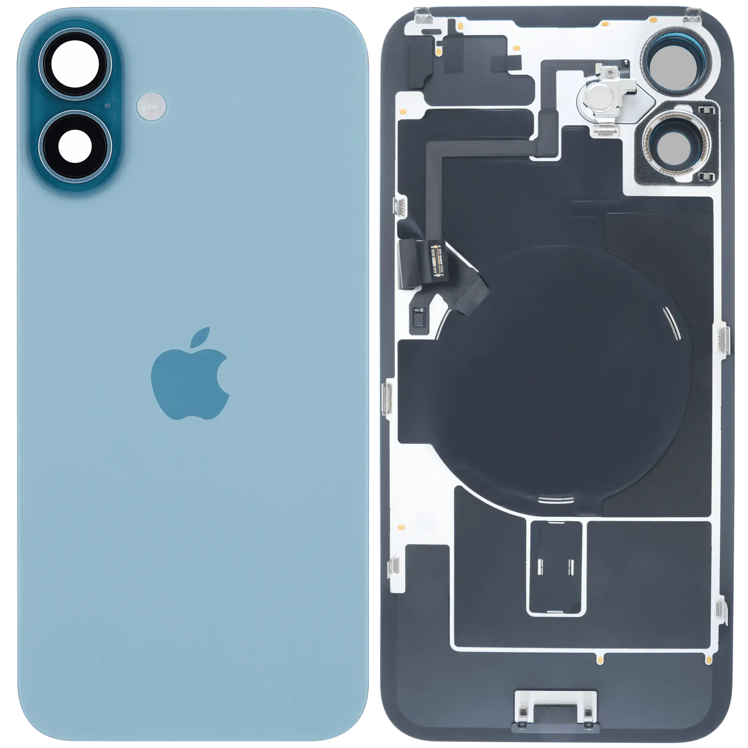 Backcover mit MagSafe Magnet & NFC & Blitz-Flexkabel für iPhone 16 Plus (Service Pack) (Teal)