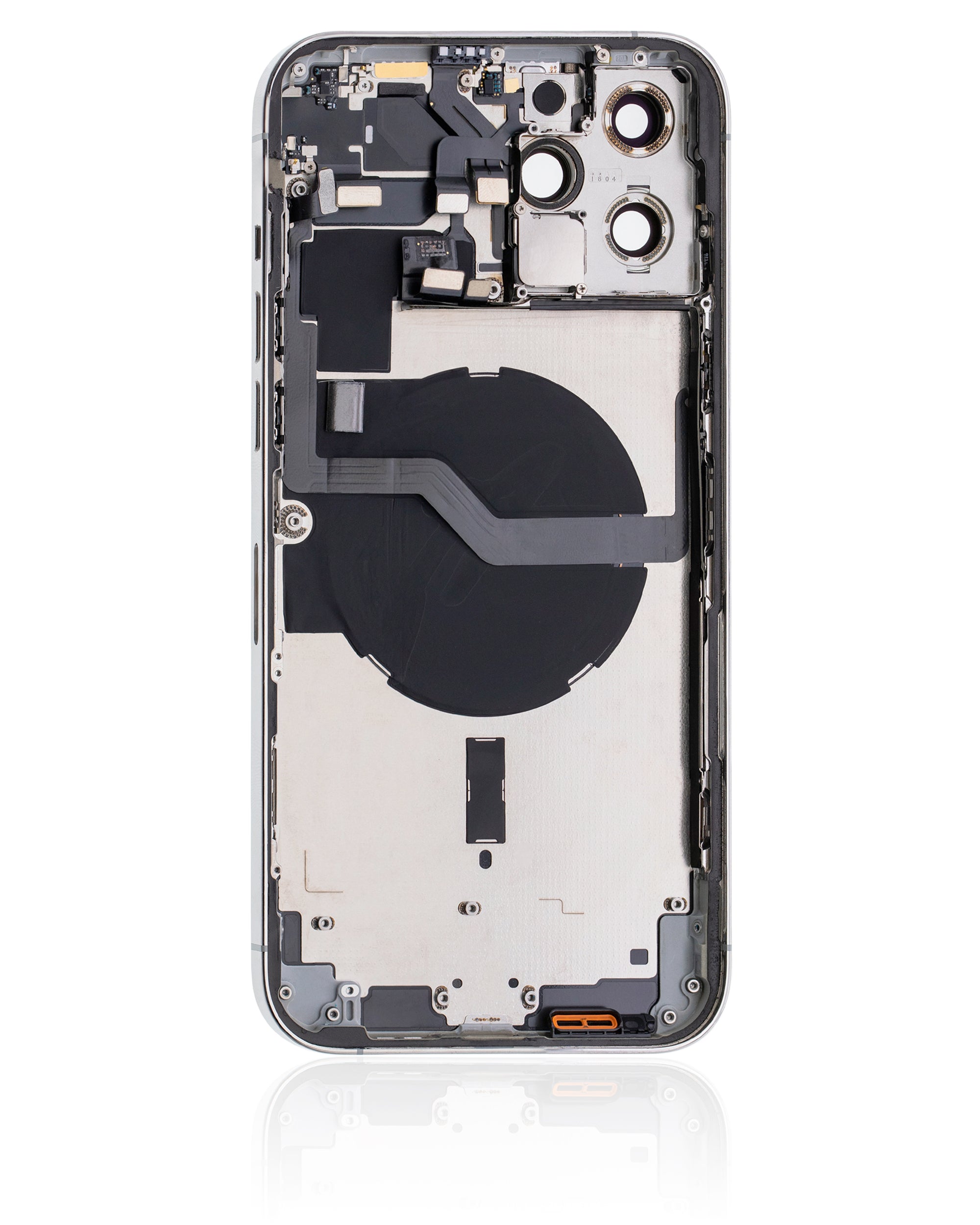 Backcover/Rahmen mit Small Parts für iPhone 12 Pro Max (US-Version) (gebrauchter OEM-Ausbau, Qualität A) (Silber)