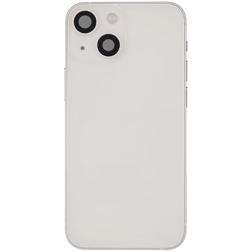 Backcover/Rahmen mit Ladebuchse Flex & Small Parts für iPhone 13 Mini (US-Version) (gebrauchter OEM-Ausbau, Qualität B) (Starlight)