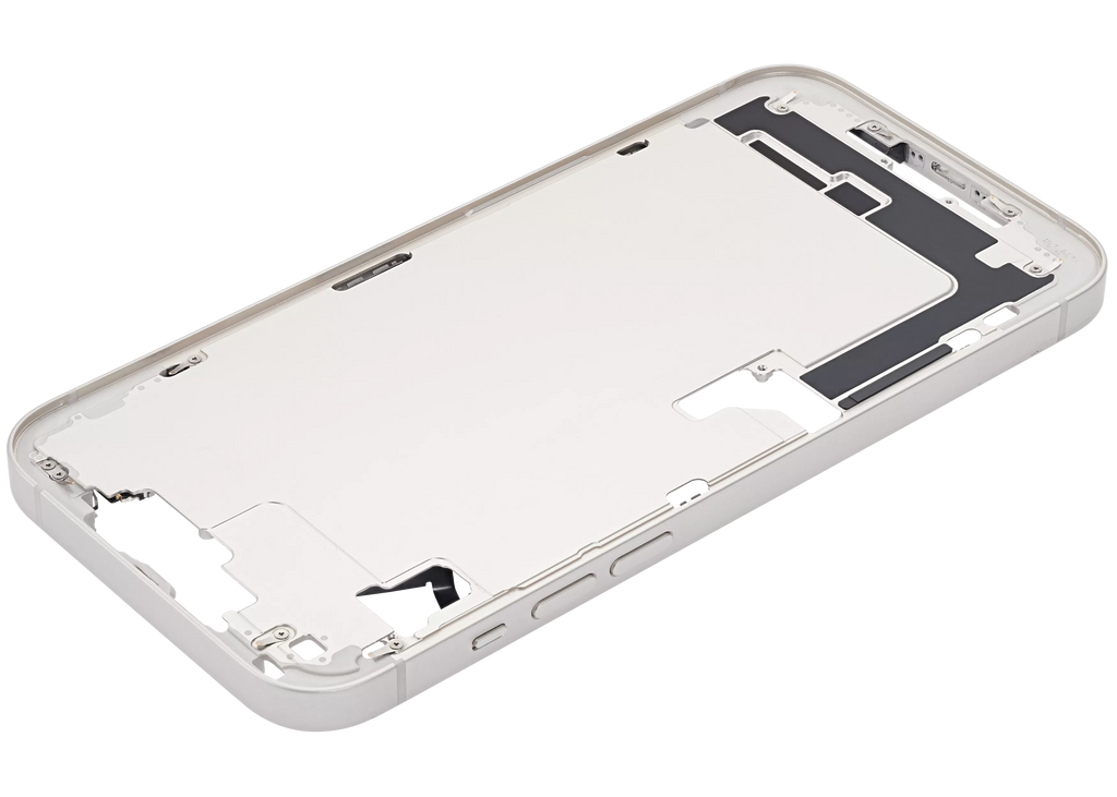 Midframe/Rahmen mit Small Parts für iPhone 14 Plus (US-Version) (gebrauchter OEM-Ausbau, Qualität C) (Starlight)