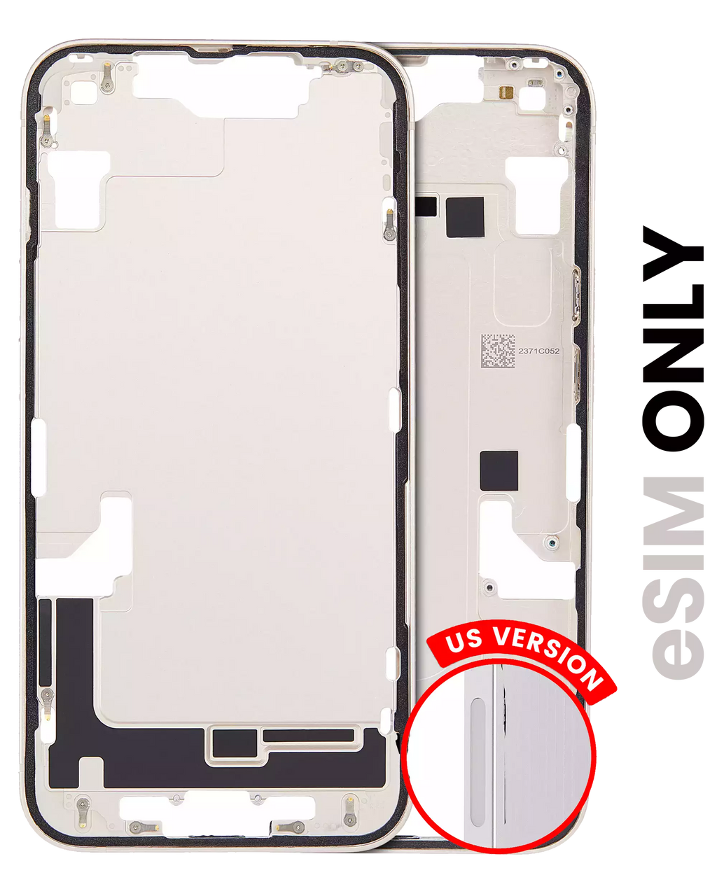 Midframe/Frame with Small Parts for iPhone 14 (US Version) (Used OEM Pull, Quality A) (Starlight)