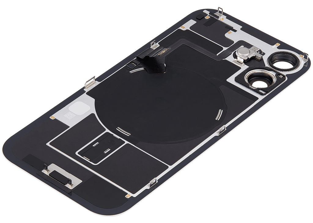 Backcover mit MagSafe Magnet & NFC & Blitz-Flexkabel für iPhone 17 (gebrauchter OEM-Ausbau, Qualität C) (Mist Blue)