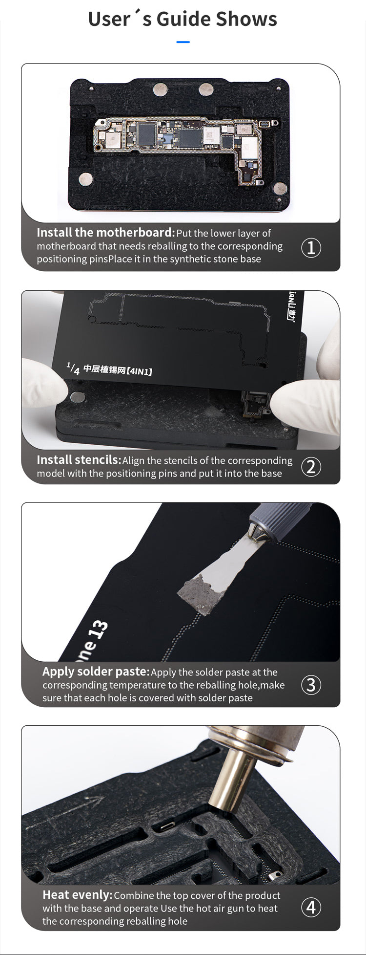 Midframe-Reballing-Plattform für iPhone 13 Serie (Qianli)