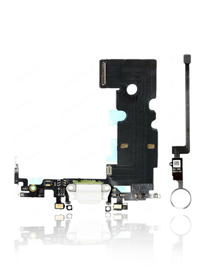Home-Button-Lösung mit Ladebuchse für iPhone 8 Plus (Silber) (Version 2)
