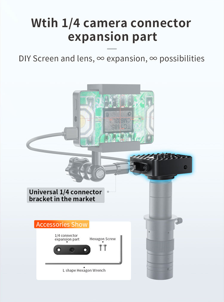 CX3 CMOS Industrial Microscope Camera for C and CS Mounts (110V-220V US Plug) Qianli