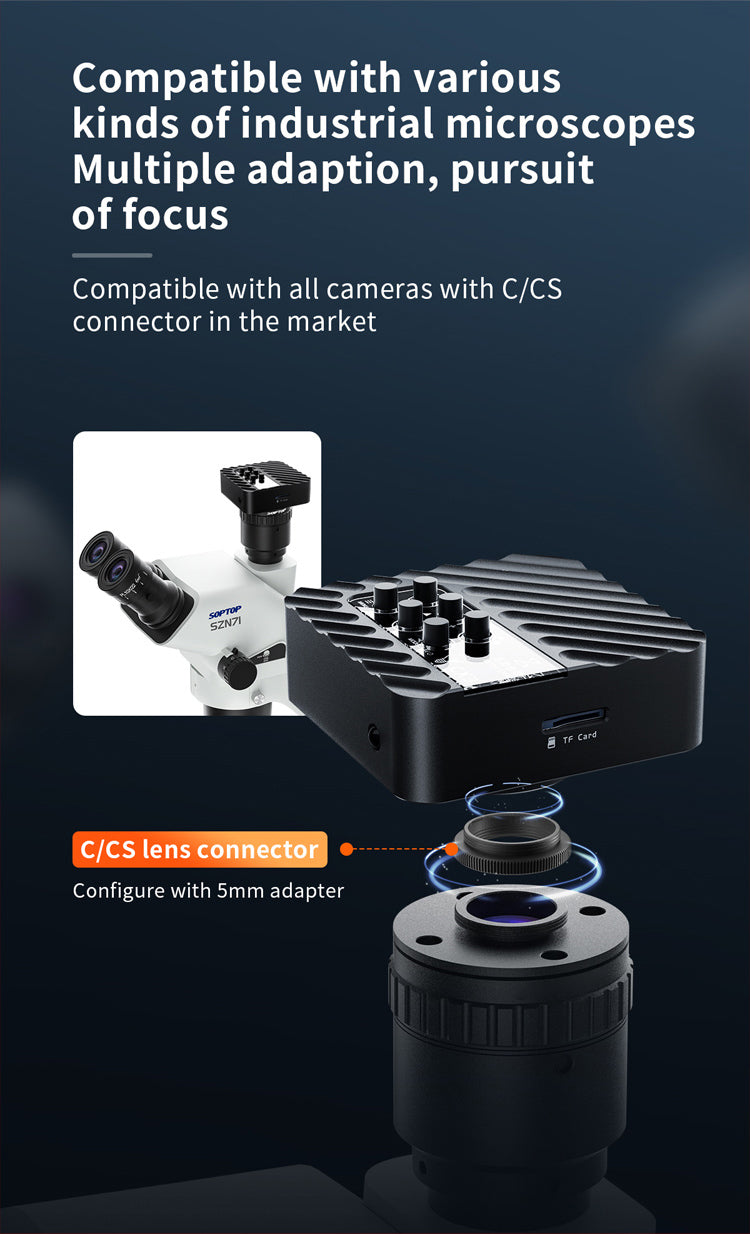 CX3 CMOS Industrial Microscope Camera for C and CS Mounts (110V-220V US Plug) Qianli