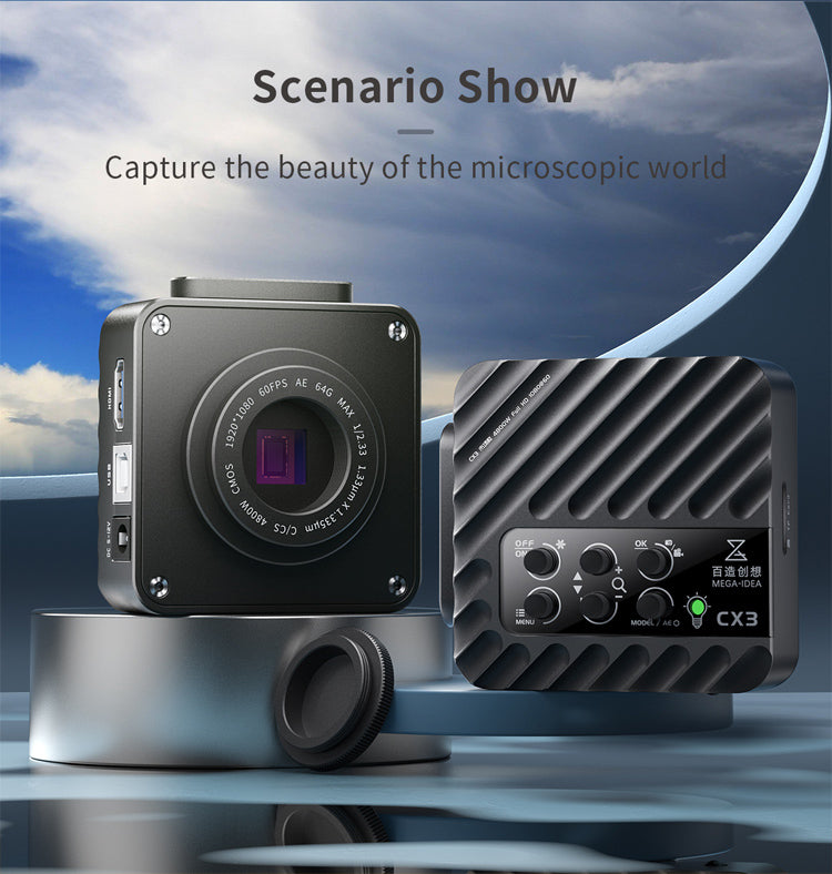CX3 CMOS Industrial Microscope Camera for C and CS Mounts (110V-220V US Plug) Qianli