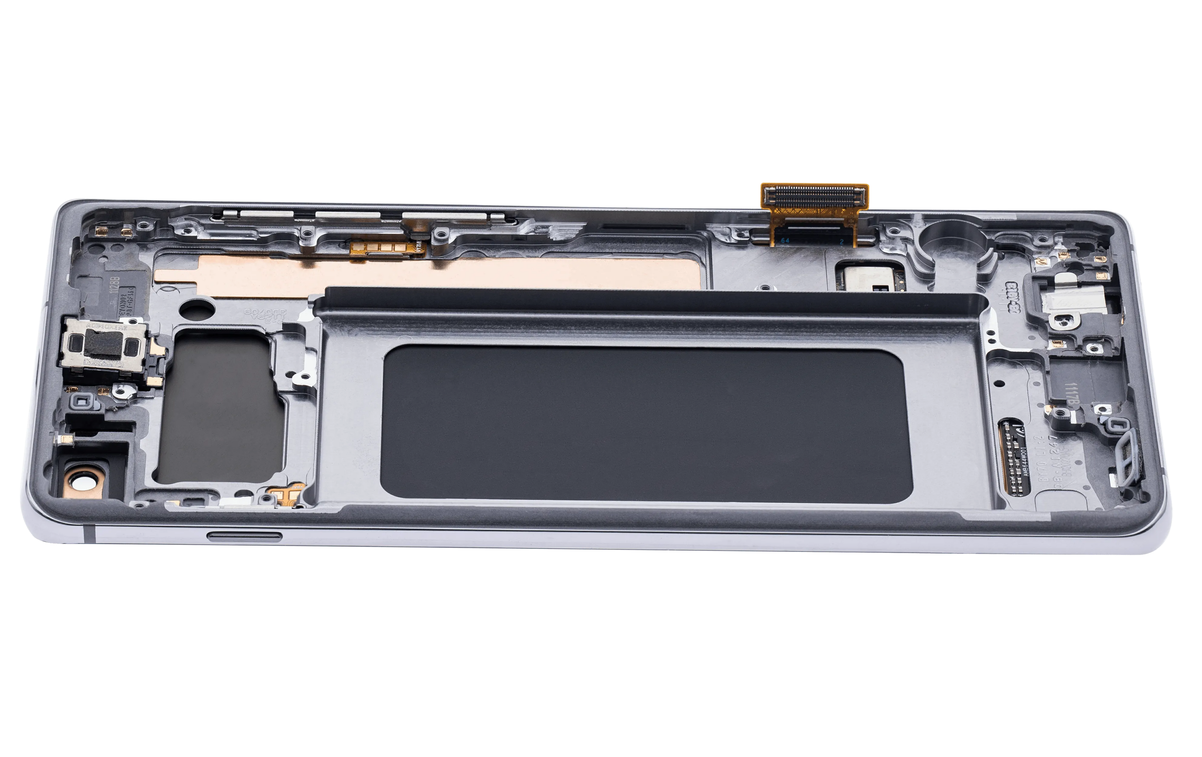 OLED-Display mit Rahmen für Samsung Galaxy S10 Plus (Aftermarket Plus) (Prism / Ceramic Black)