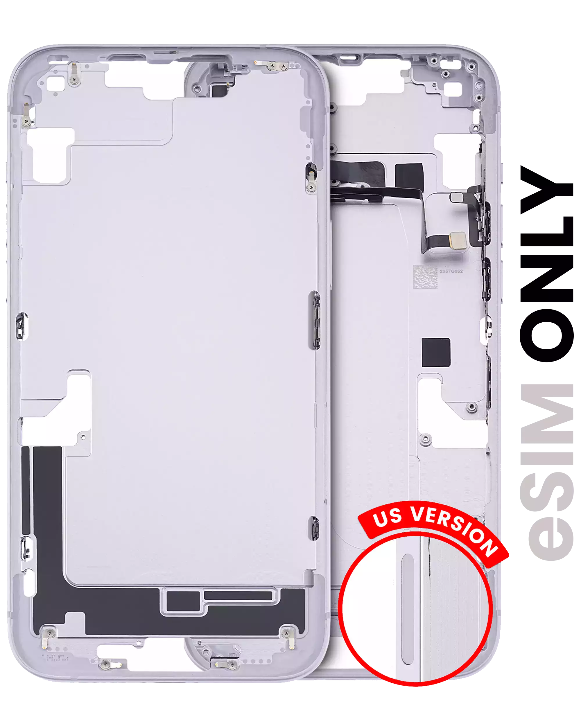 Back Cover/Frame with Small Parts for iPhone 14 Plus (US Version) (Used OEM Pull, Quality B) (Purple)