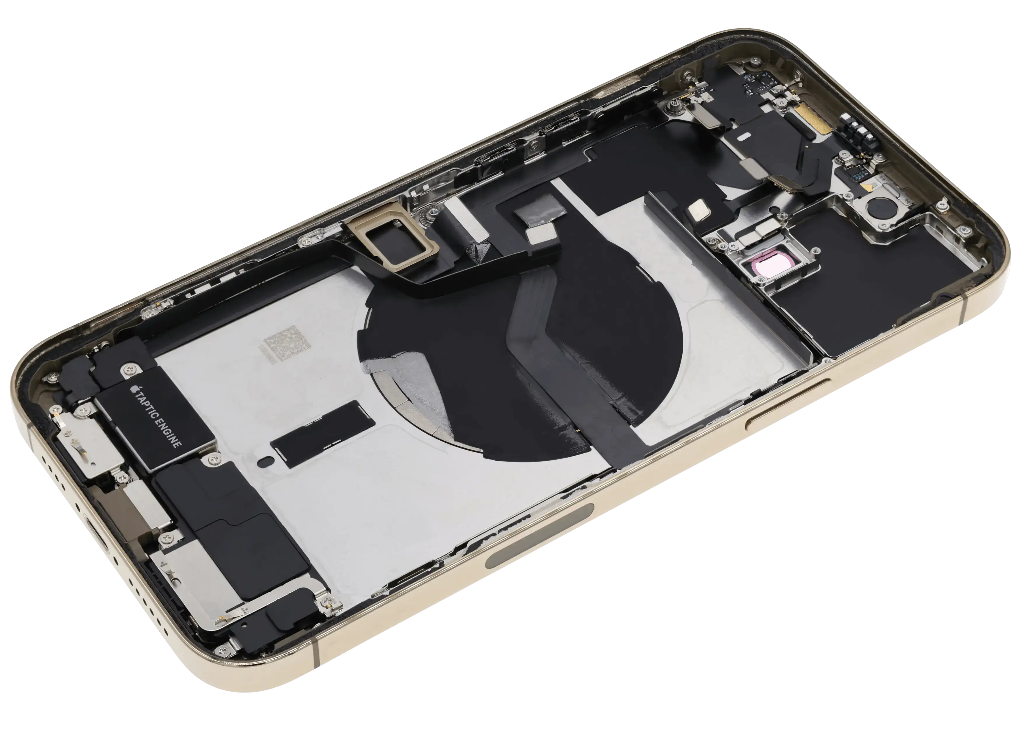 Backcover/Rahmen mit Ladebuchse Flex & Small Parts für iPhone 12 Pro Max (US-Version) (gebrauchter OEM-Ausbau, Qualität A) (Gold)