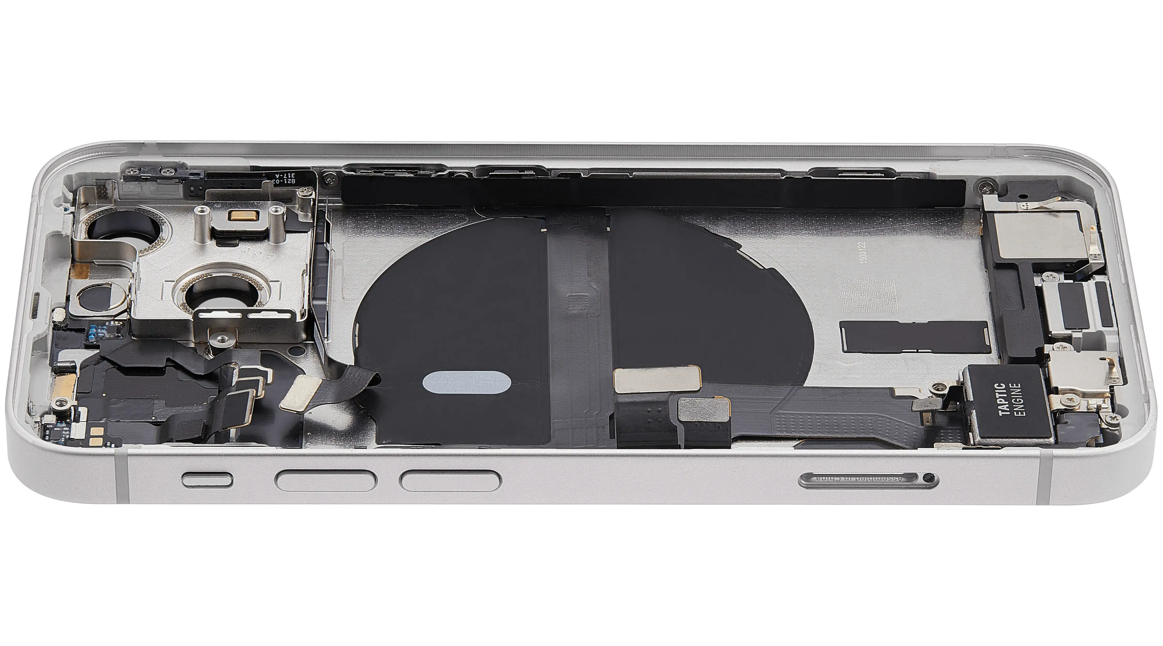 Backcover/Rahmen mit Ladebuchse Flex & Small Parts für iPhone 13 Mini (EU / Global Version) (gebrauchter OEM-Ausbau, Qualität B) (Starlight)