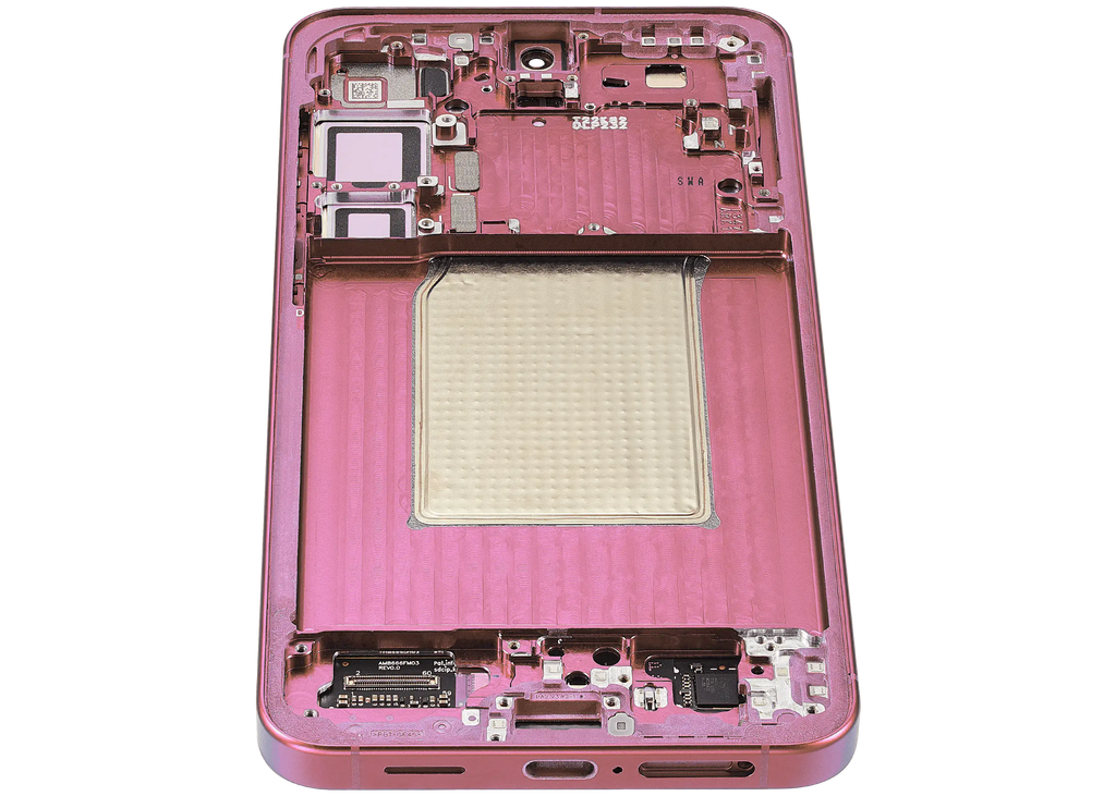 OLED-Display mit Rahmen für Samsung Galaxy S25 Plus 5G (US & Internationale Version) (Aftermarket Plus) (Coral Rot)