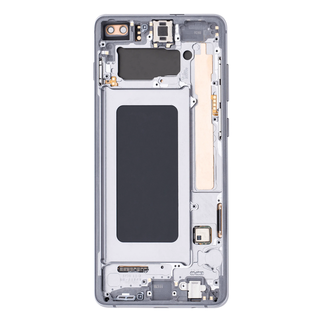 OLED-Display mit Rahmen für Samsung Galaxy S10 Plus (Aftermarket Plus) (Prism / Ceramic Black)