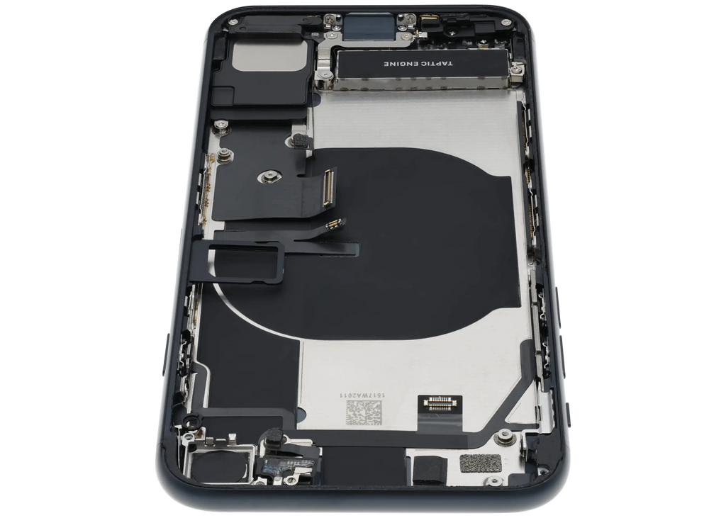 Backcover/Rahmen mit Ladebuchse Flex and Small Components Pre-Installed für iPhone SE (2022) (gebrauchter OEM-Ausbau, Qualität B) (Midnight)