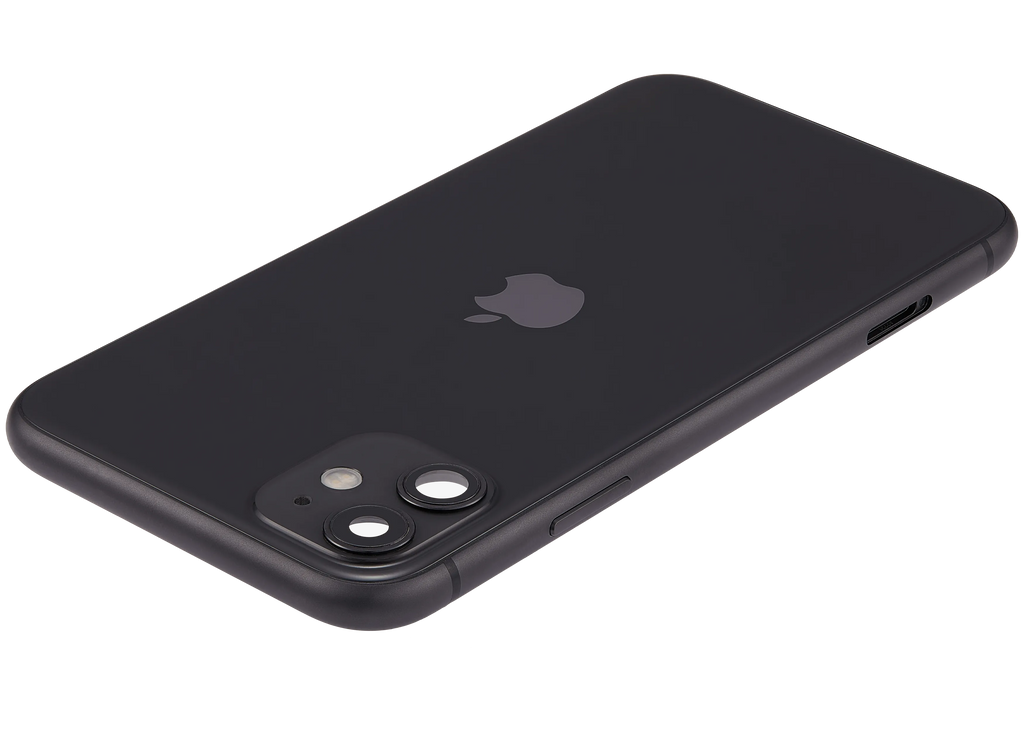 Backcover/Rahmen mit Ladebuchse Flex & Small Parts für iPhone 11 (gebrauchter OEM-Ausbau, Qualität B) (Schwarz)