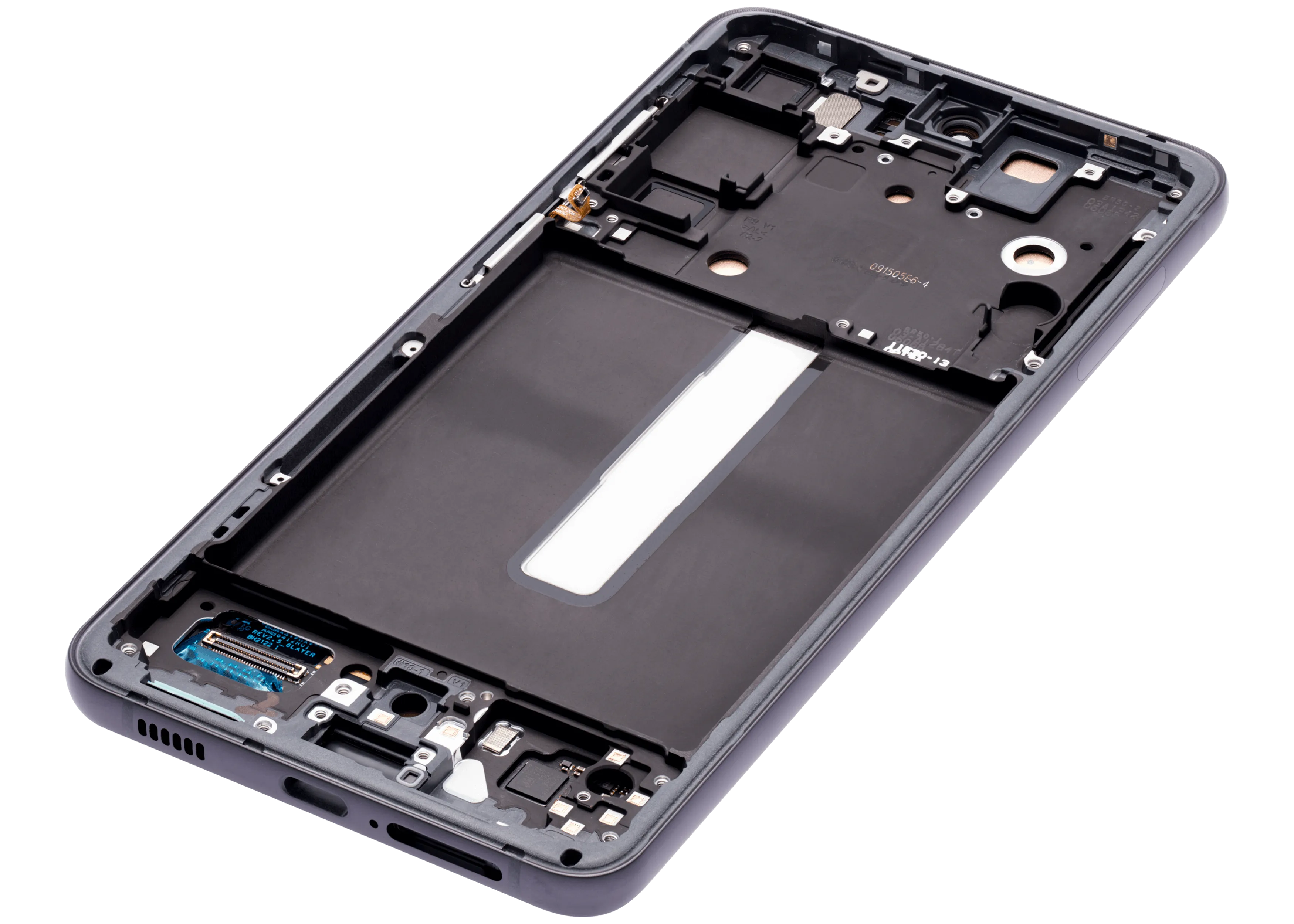 OLED-Display mit Rahmen für Samsung Galaxy S21 FE 5G (US & Internationale Version) (Aftermarket Plus) (120Hz) (Graphite)