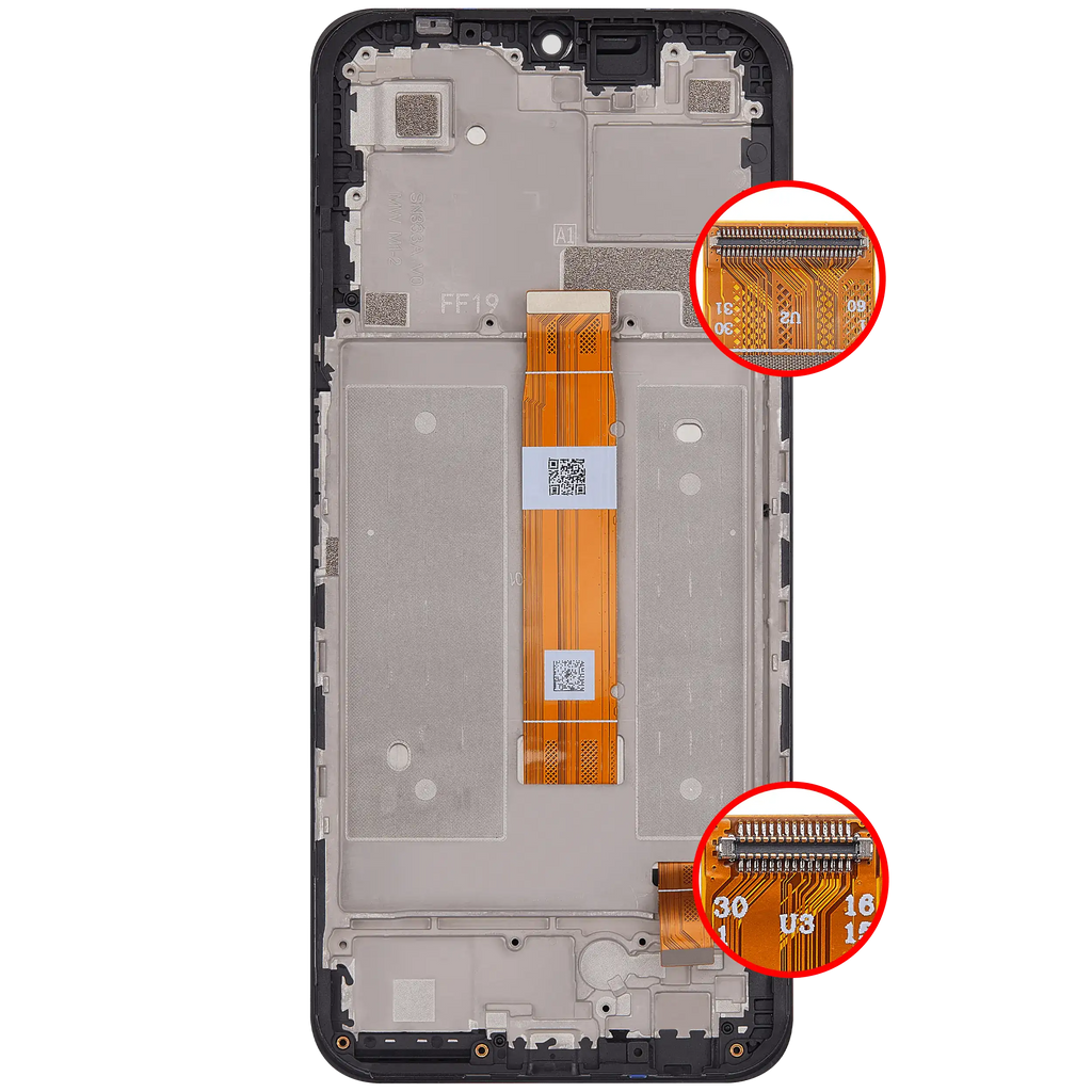 LCD-Display mit Rahmen für Cricket lcon Plus (2026) (SN333C) / AT&T Verge 2 5G (Refurbished) (Alle Farben)