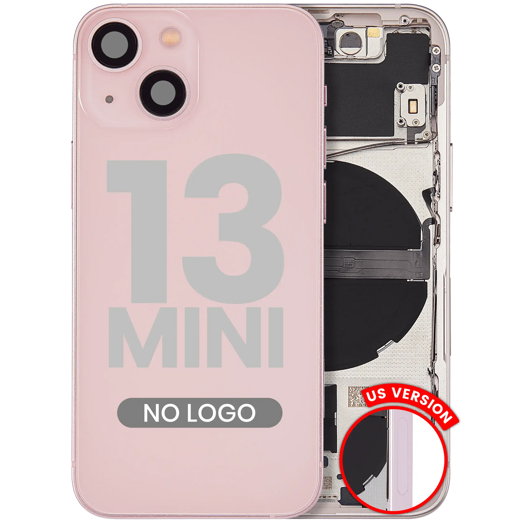 Back Cover/Frame with Small Parts for iPhone 13 Mini (US Version) (Aftermarket Plus) (Pink)