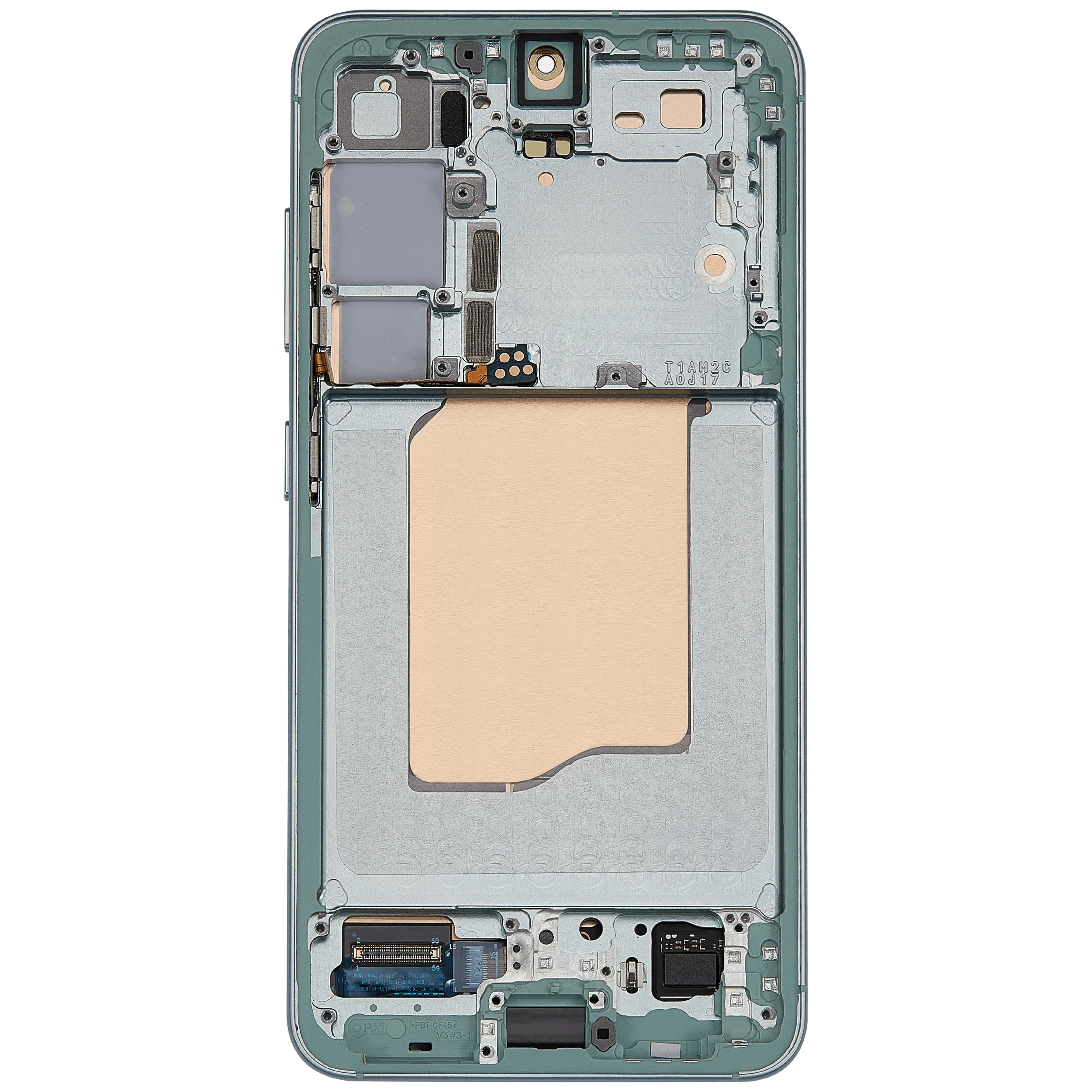 OLED-Display mit Rahmen für Samsung Galaxy S25 5G (US & International) (Aftermarket Plus) (Mint)
