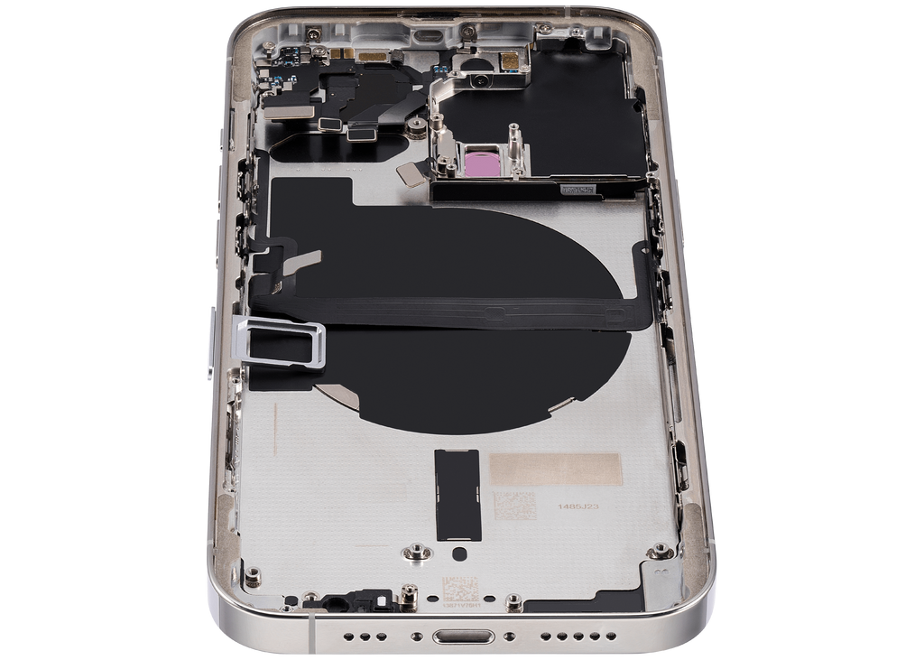 Backcover/Rahmen mit Small Parts für iPhone 13 Pro (EU / Global Version) (gebrauchter OEM-Ausbau, Qualität B) (Silber)